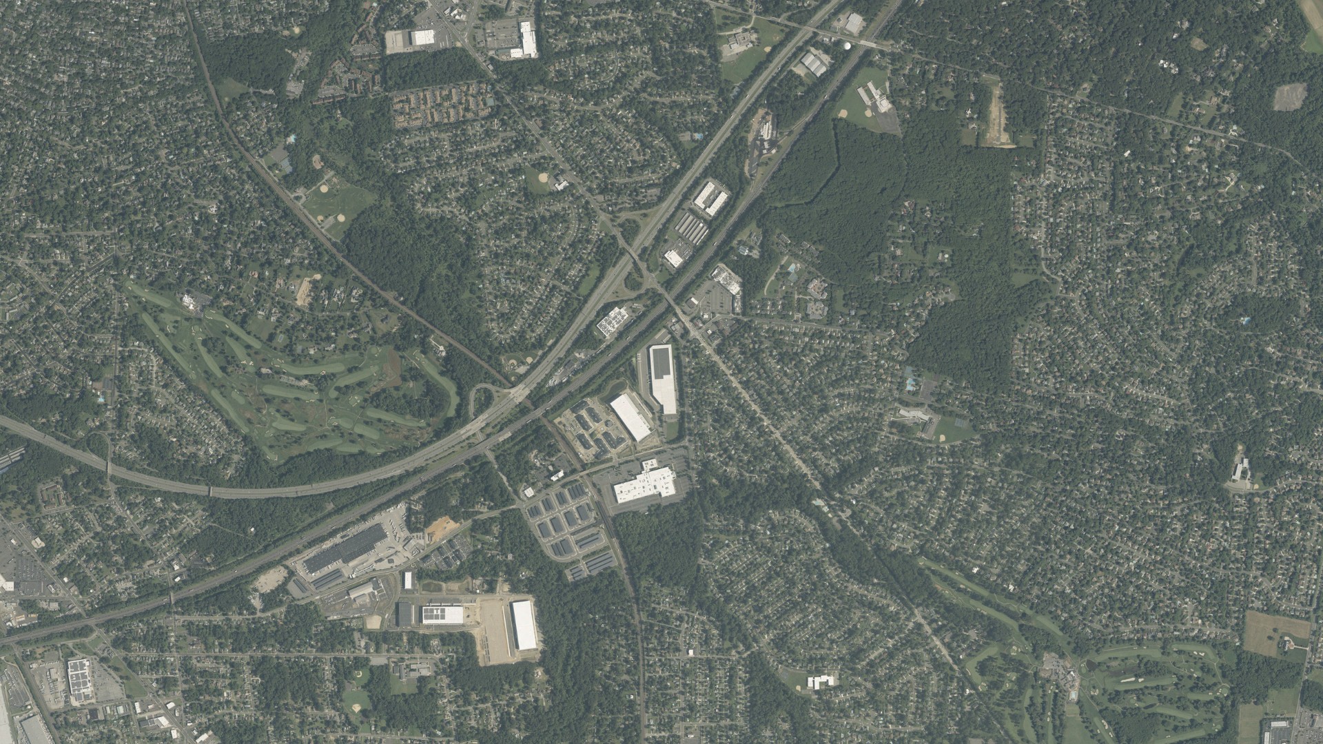 Natural-color aerial photograph of land around Ashland, New Jersey