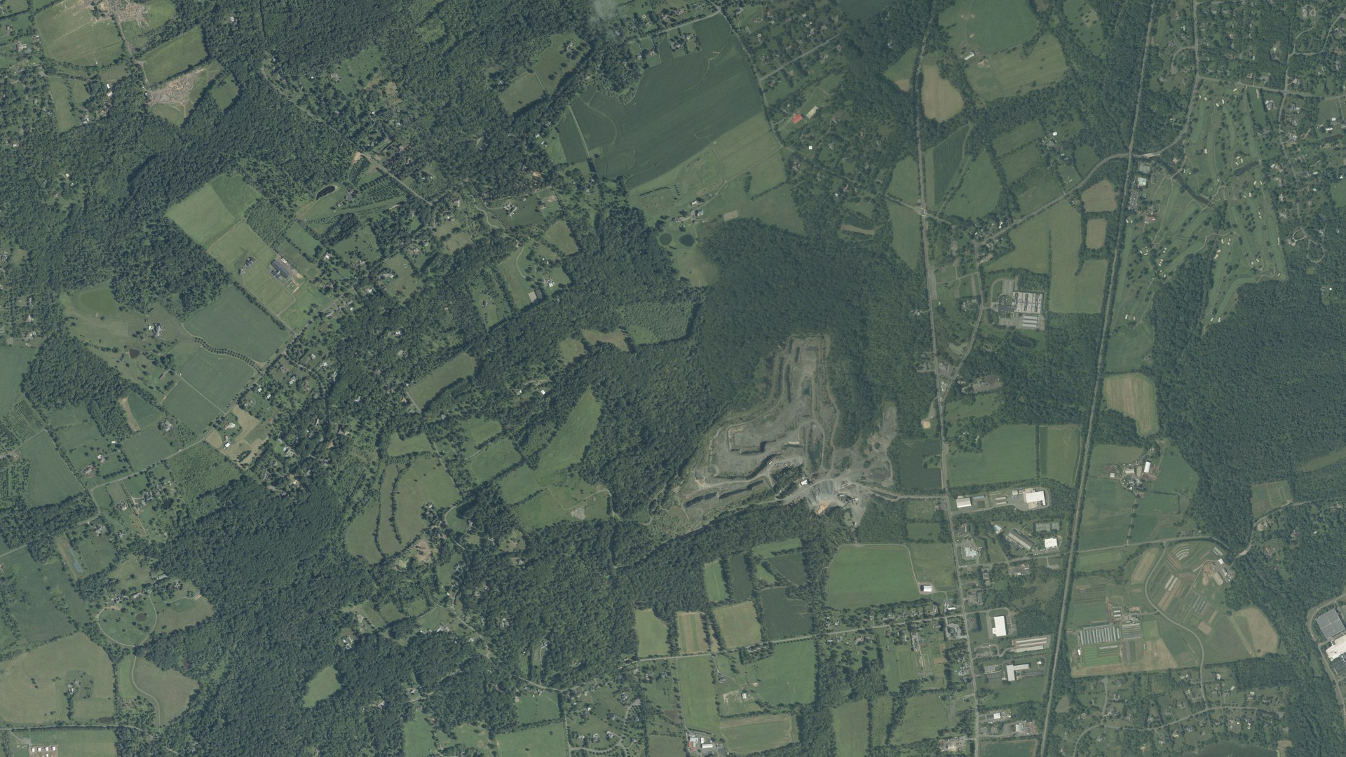 Aerial view of land around Hopewell, New Jersey