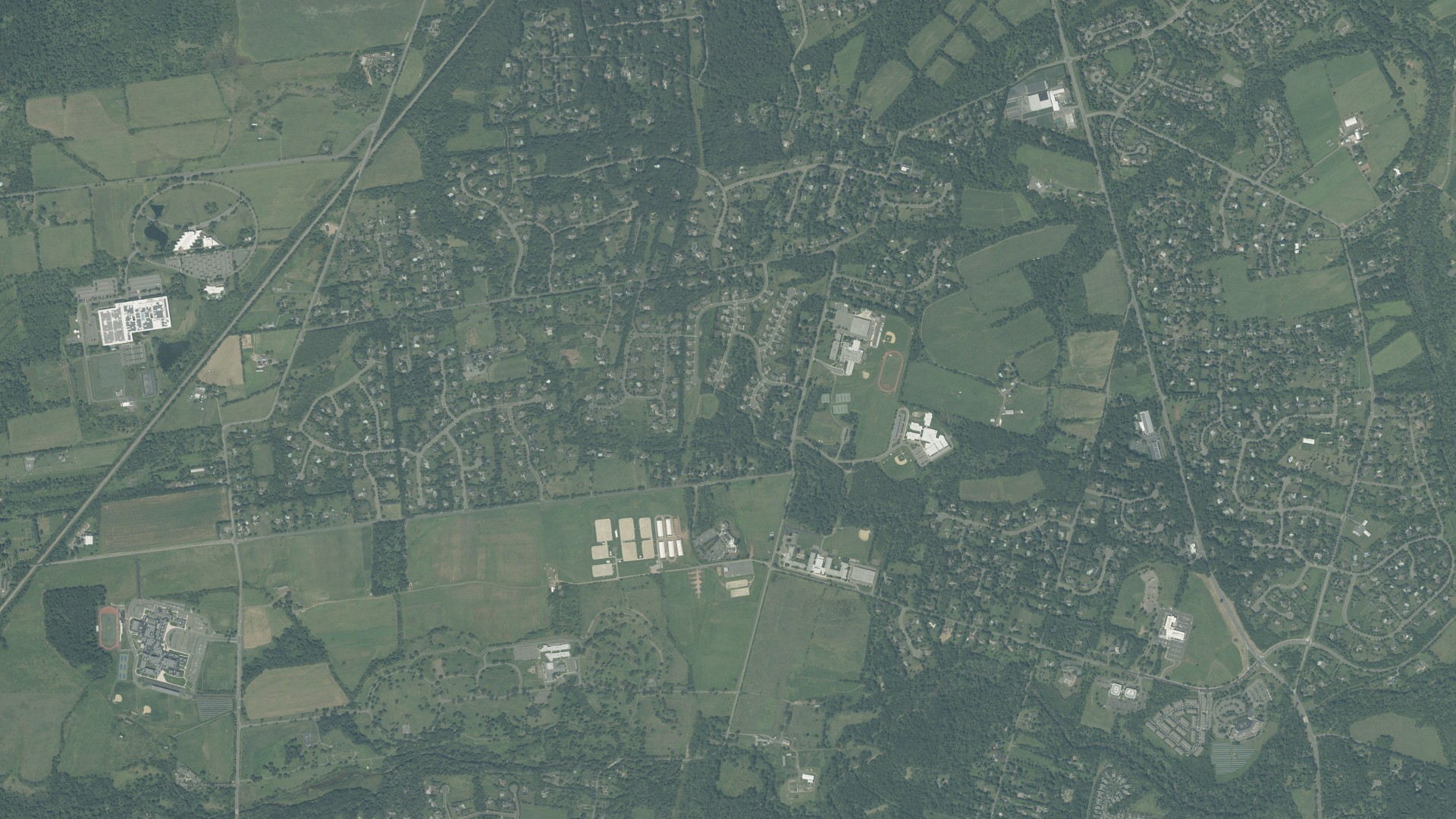 Aerial view of land around Montgomery, New Jersey