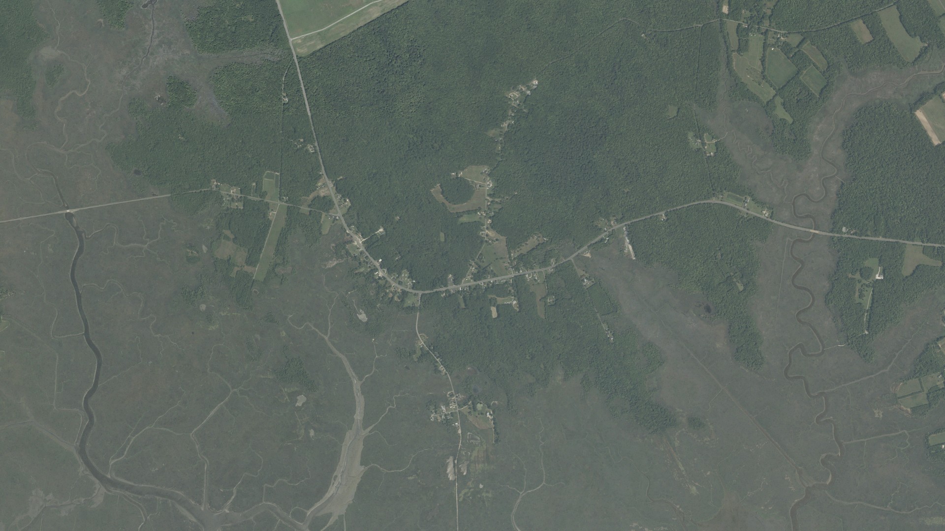 Natural-color aerial photograph of land around Delmont, New Jersey