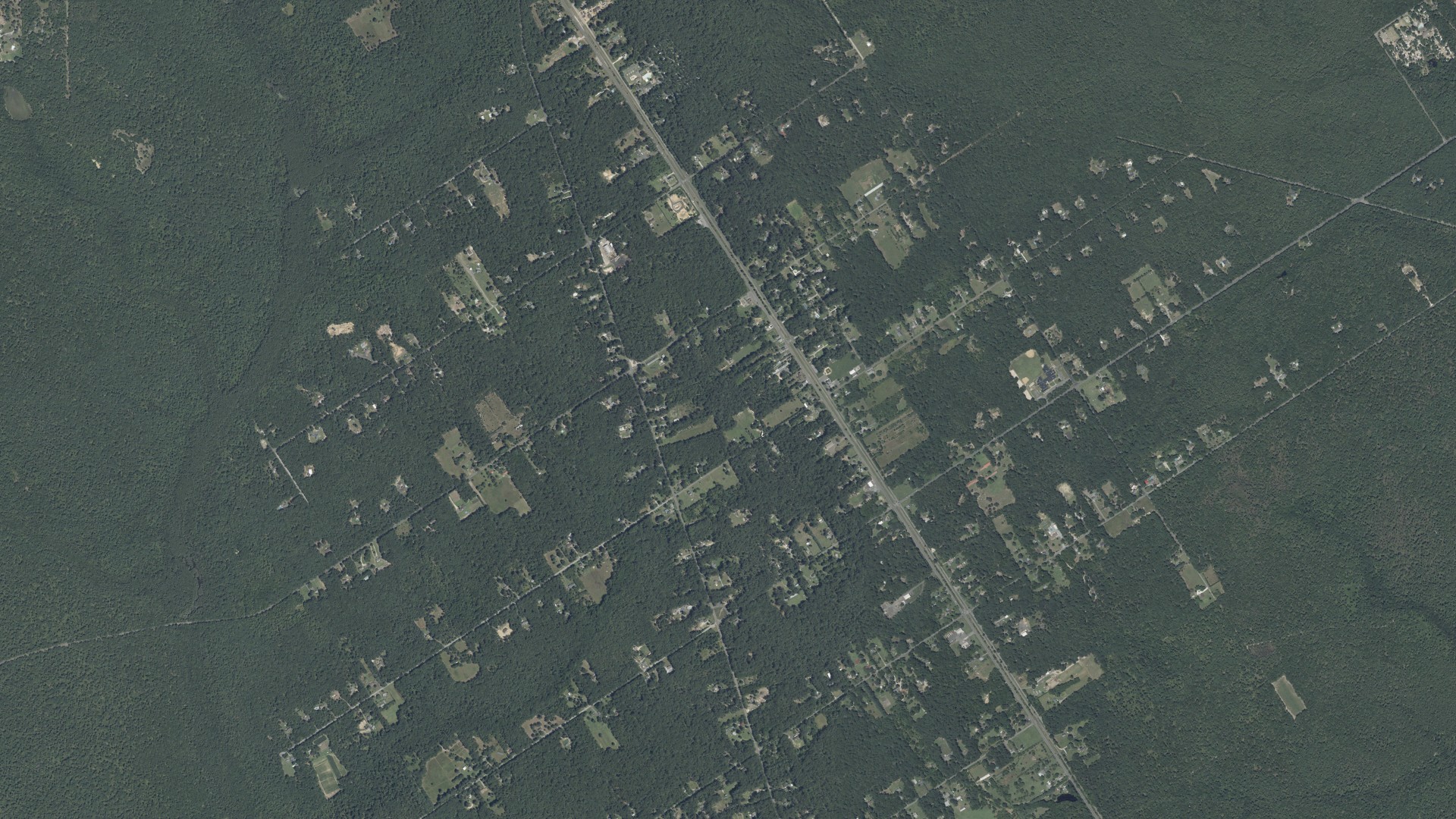 Natural-color aerial photograph of land around Dorothy, New Jersey