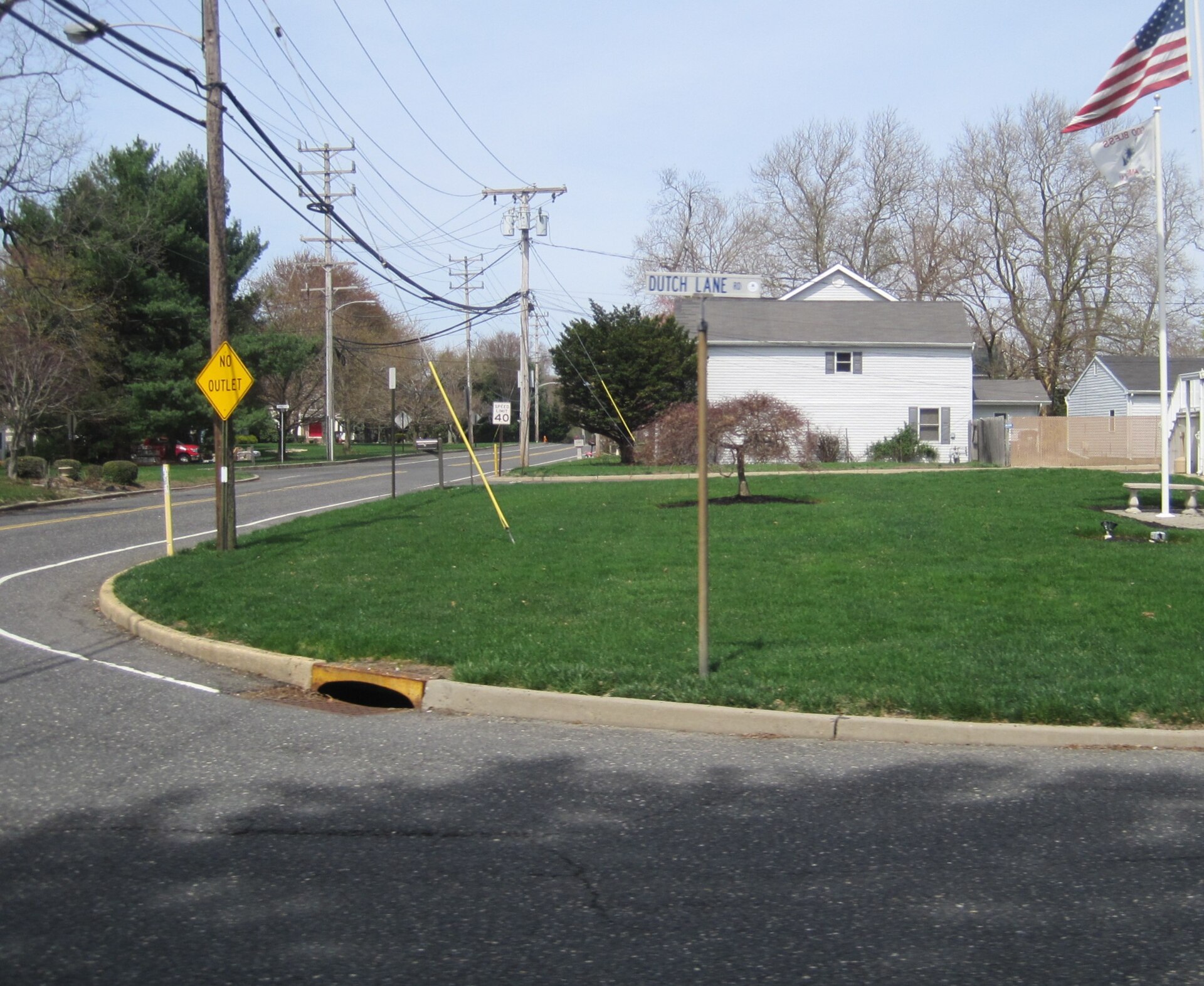Photo of East Freehold, New Jersey, a census designated place in Freehold Township. Photo taken on eastbound Dutch Lane Road (County Route 46) looking north on East Freehold Road.
