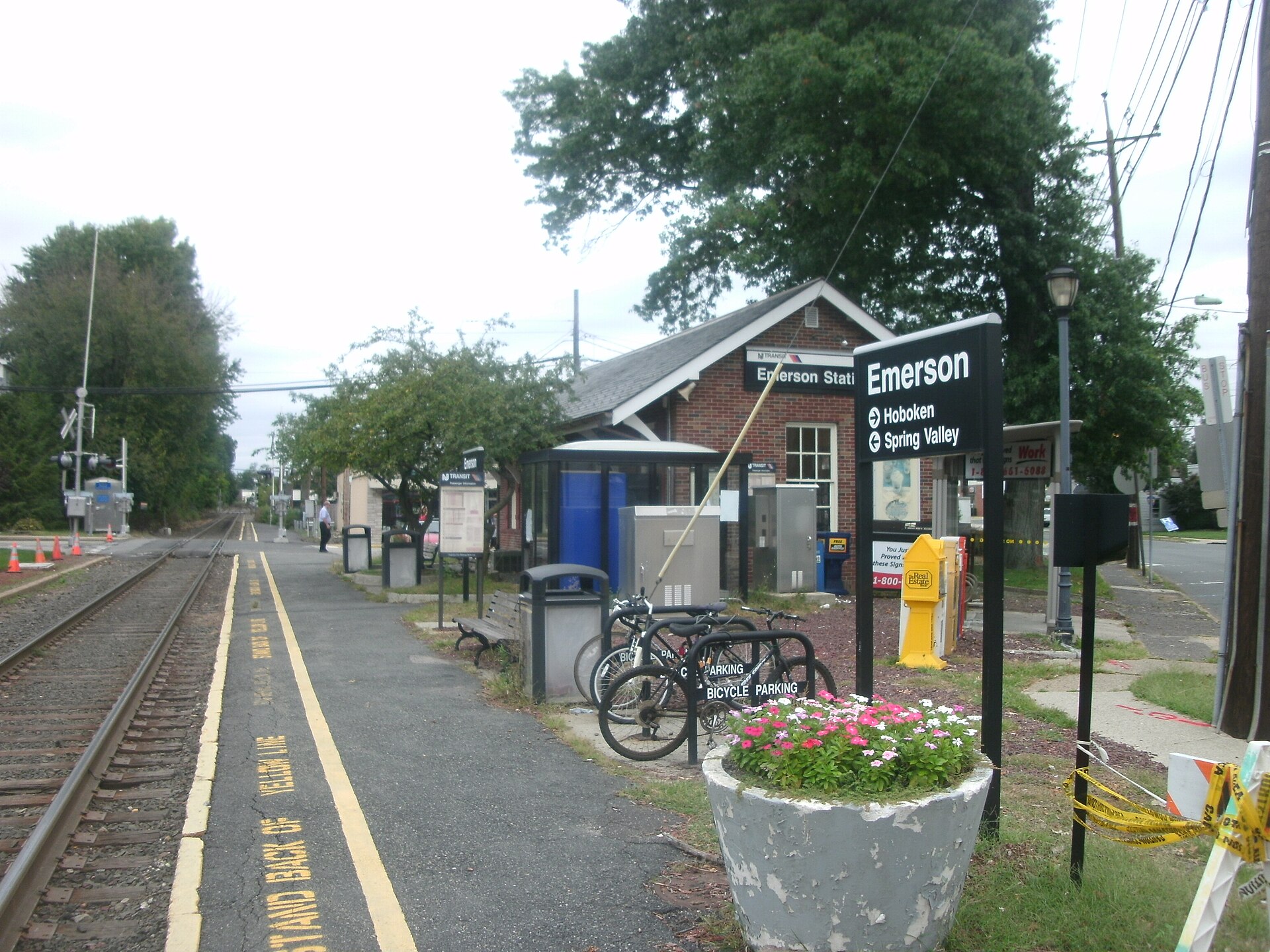 The New Jersey Transit (formerly Erie Railroad) station at Emerson, New Jersey.
