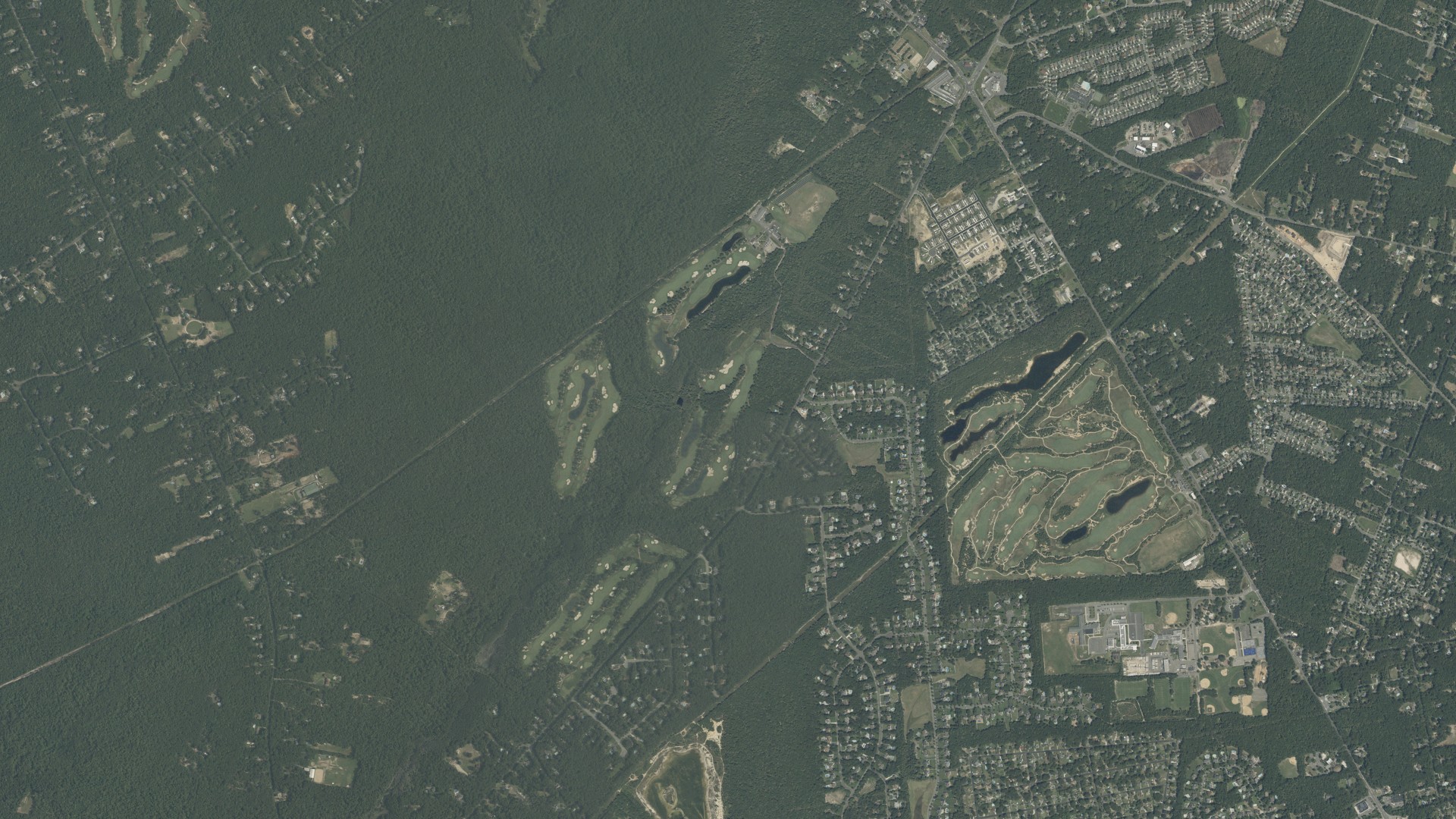 Natural-color aerial photograph of land around English Creek, New Jersey