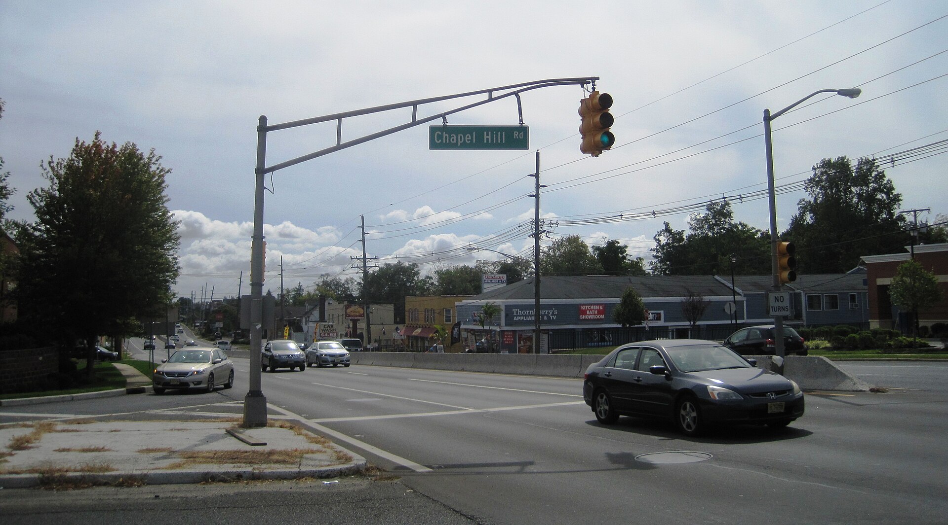 Photo of Fairview, New Jersey, a census designated place within Middletown Township. Photo taken at Chapel Hill Road at its intersection with New Jersey Route 35 looking south.