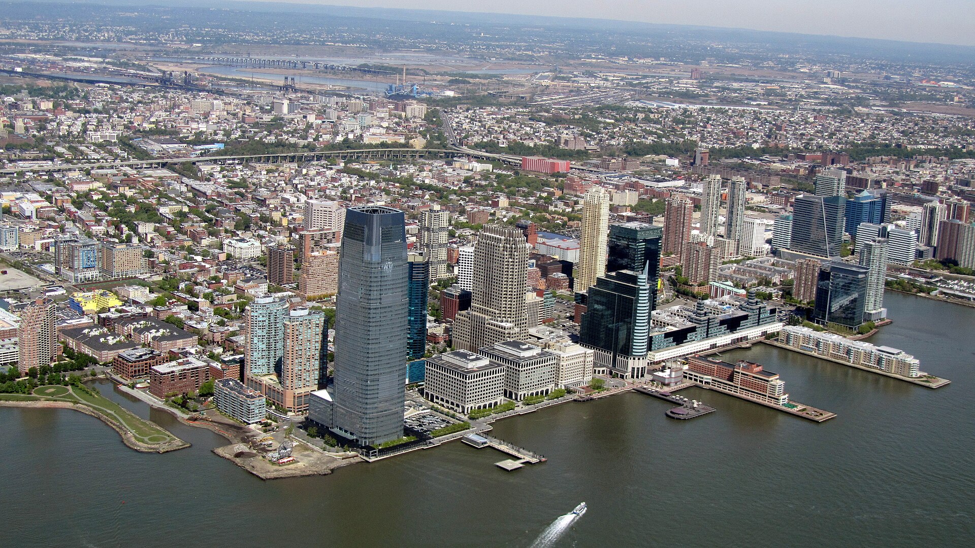Jersey City from a helicopter. — New Jersey