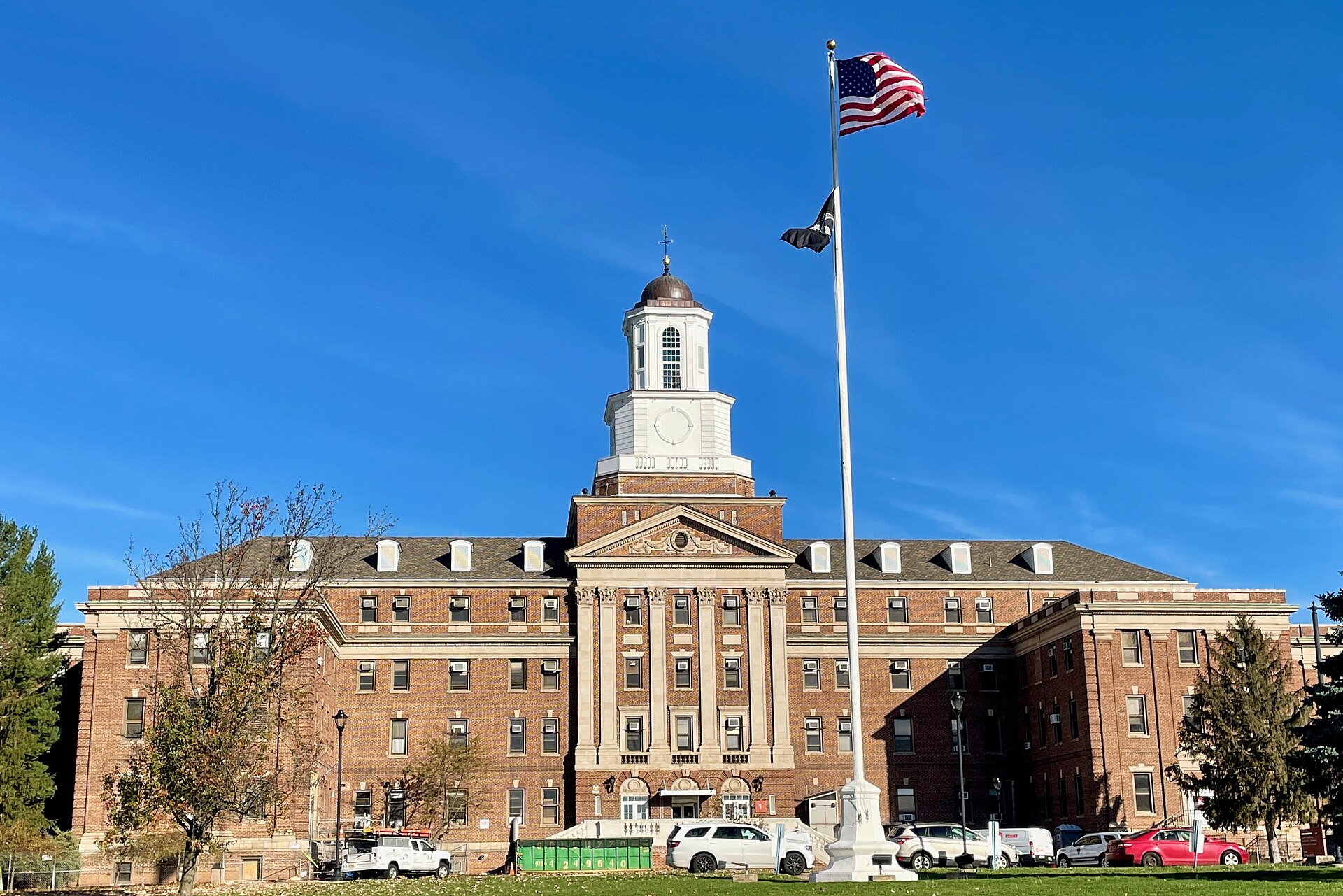 Main Building of the Lyons VA Medical Center in Lyons, New Jersey.