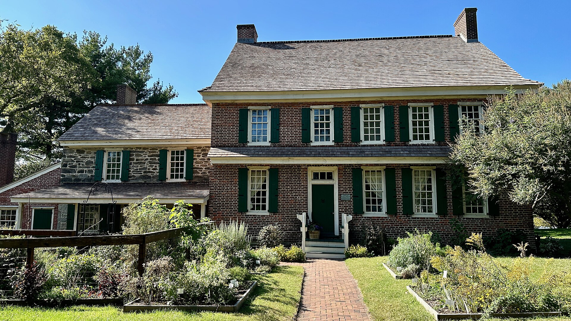 The James and Ann Whitall House, contributing property of the Red Bank Battlefield in National Park, New Jersey.
