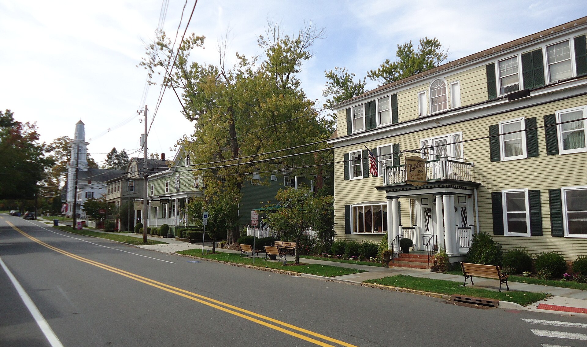Street scene in Oldwick, New Jersey.