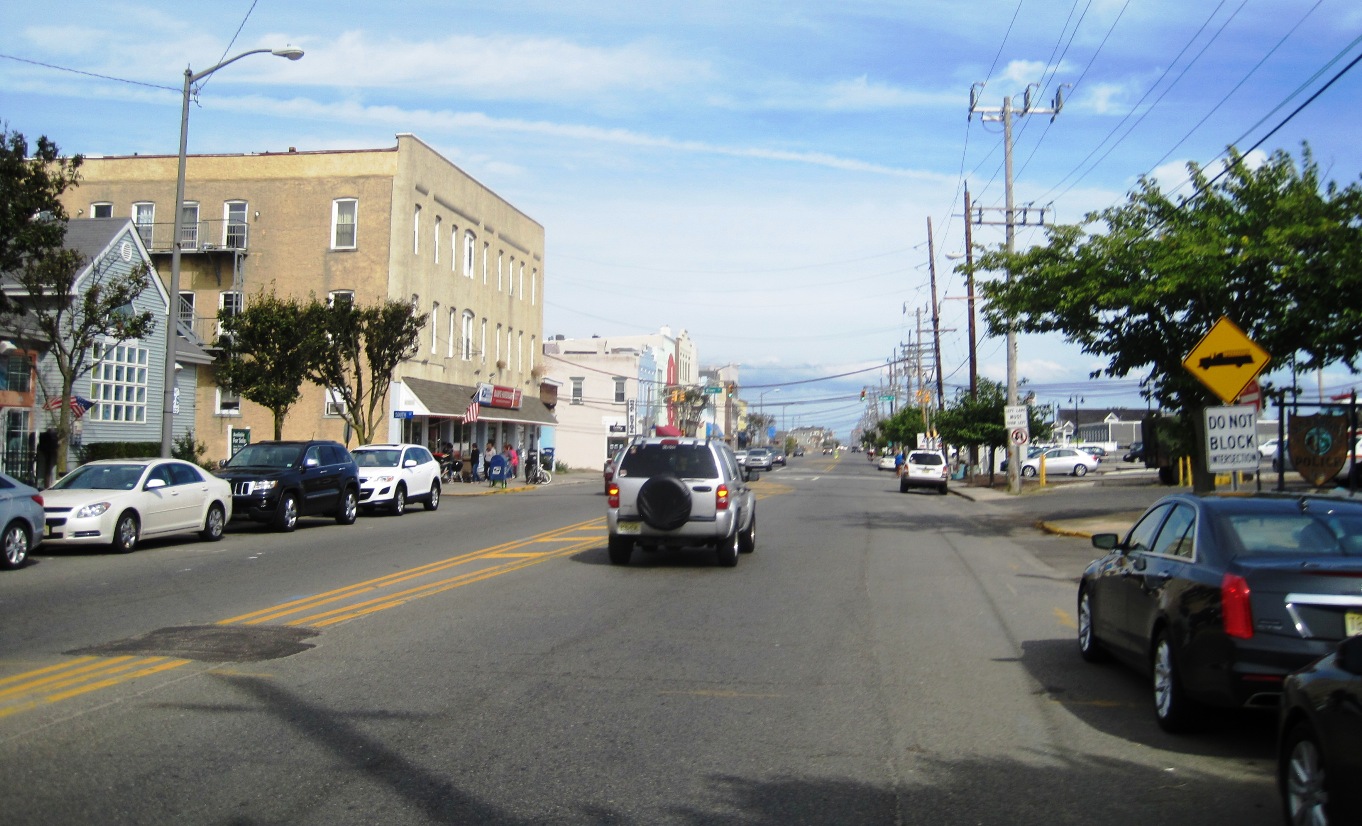 Photo showing downtown Sea Bright taken along New Jersey Route 36 northbound at South Street.