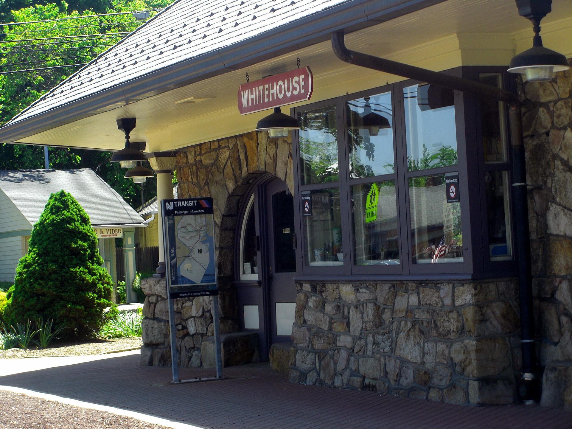 The Readington Township Library and Whitehouse New Jersey Transit station. — White House Station, New Jersey