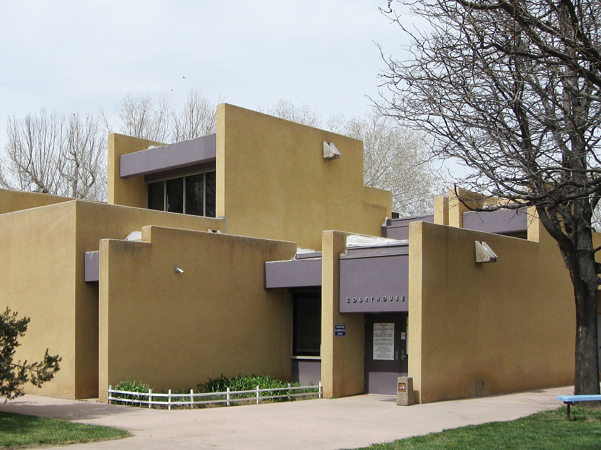 Taos County (New Mexico) Court House, located in the Taos County Courthouse Complex at 105 Albright Street, Taos, New Mexico.