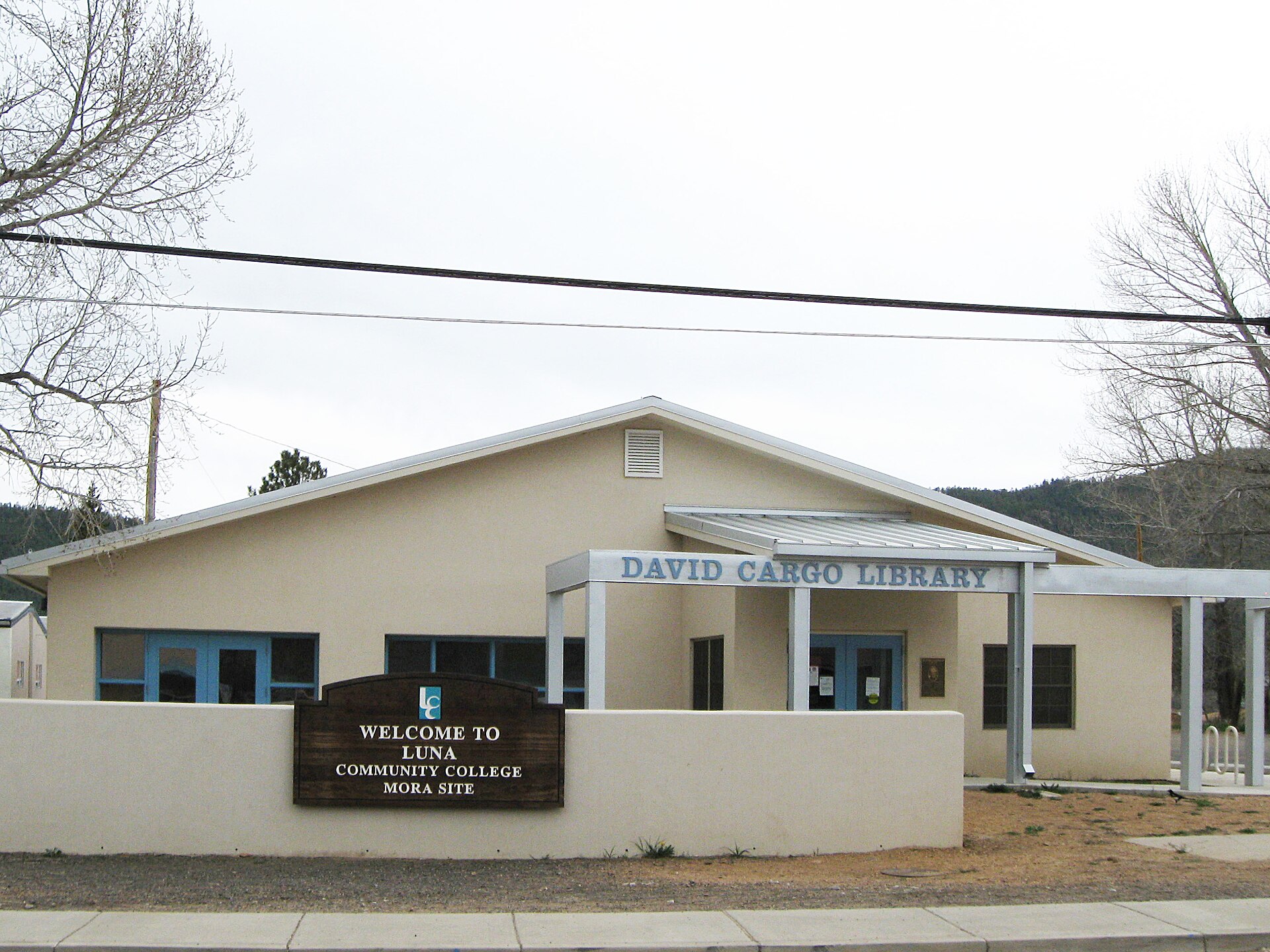 David F. Cargo Public Library, located on New Mexico Highway 518 in Mora, New Mexico.
