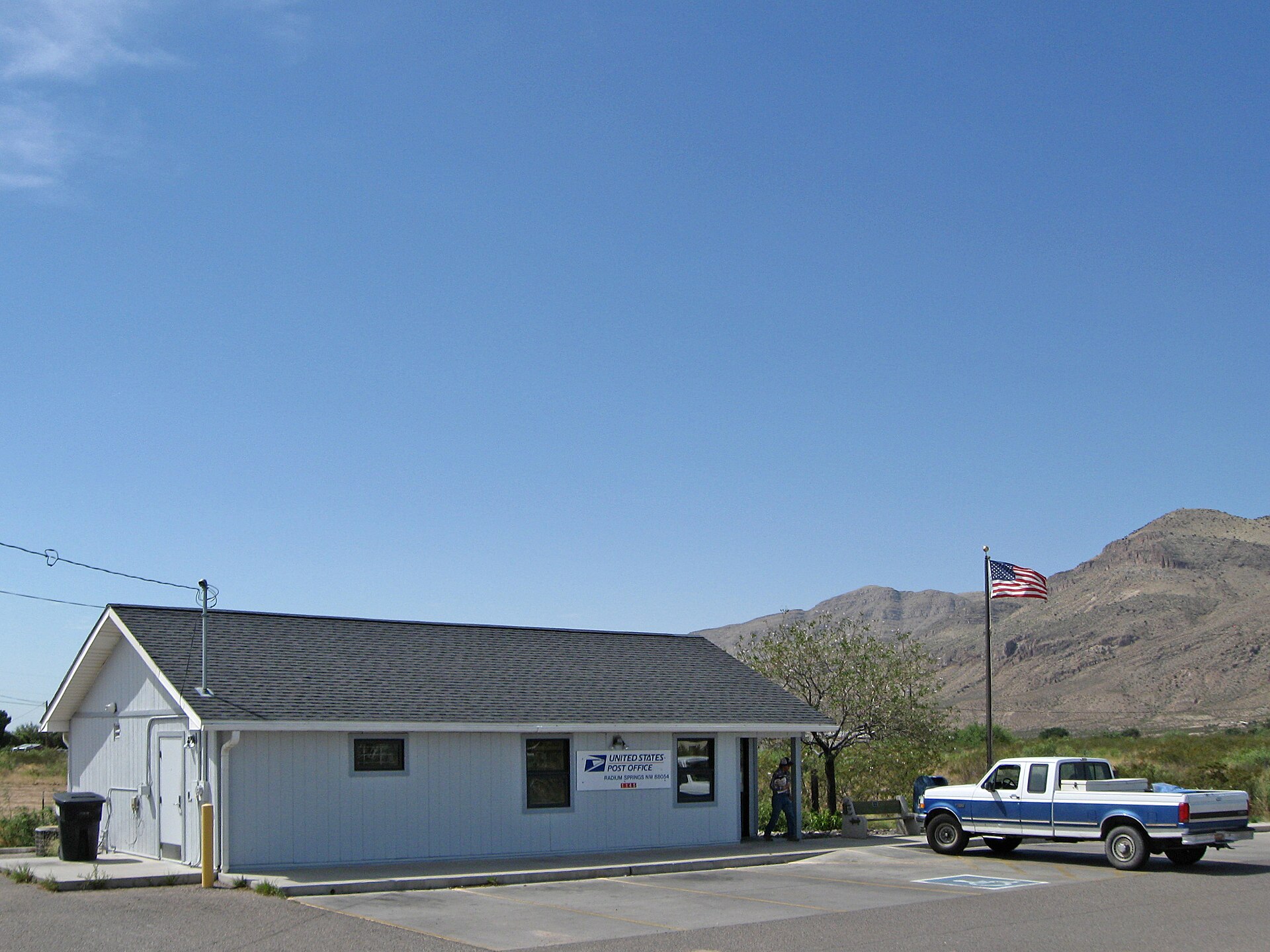 Radium Springs (New Mexico) post office, located at 1145 Fort Selden Road in Radium Springs, New Mexico