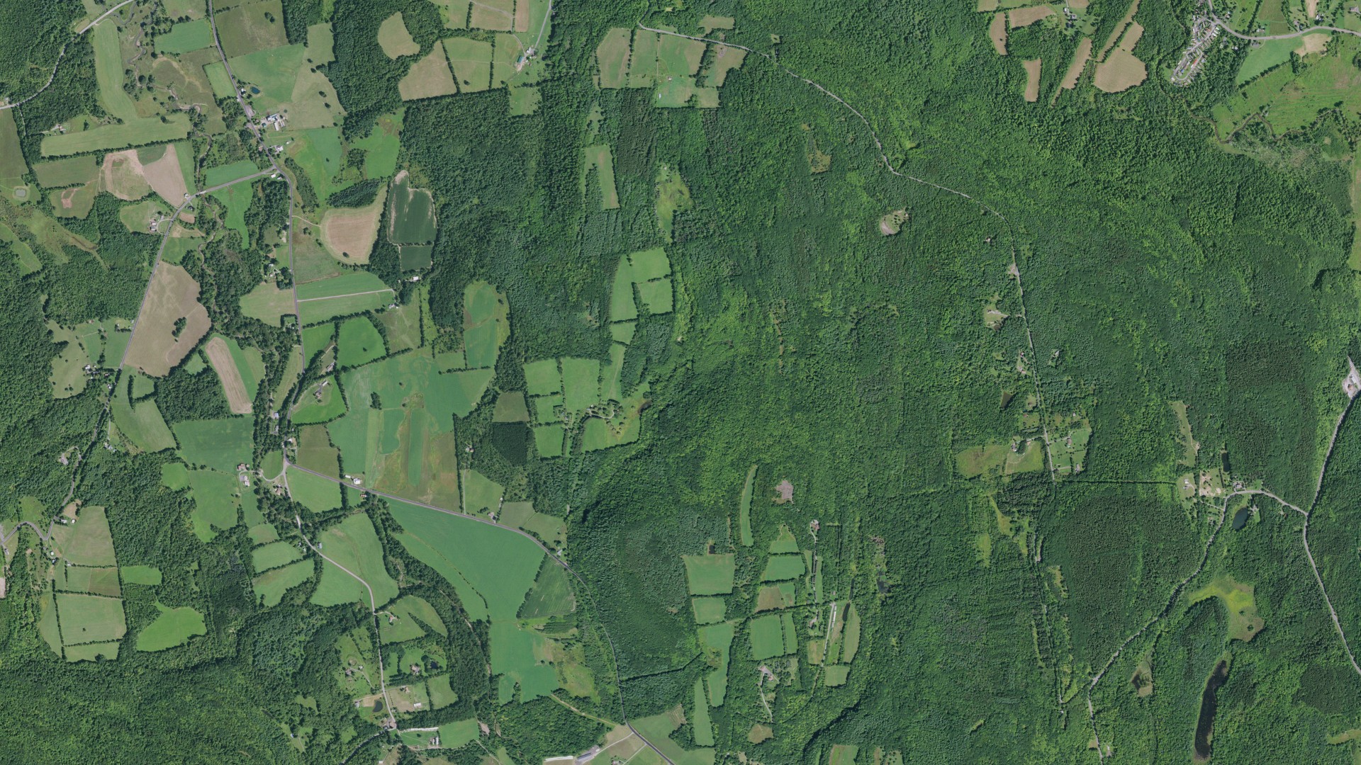 Aerial view of land around Berne, New York