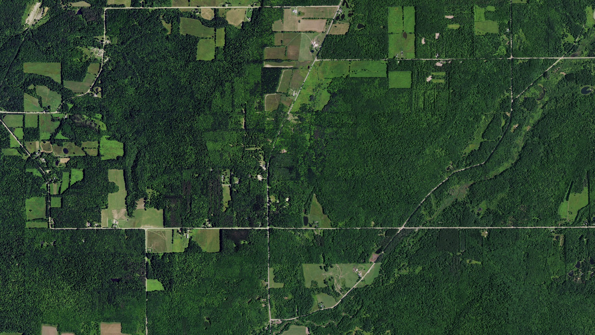 Aerial view of land around Granger, New York