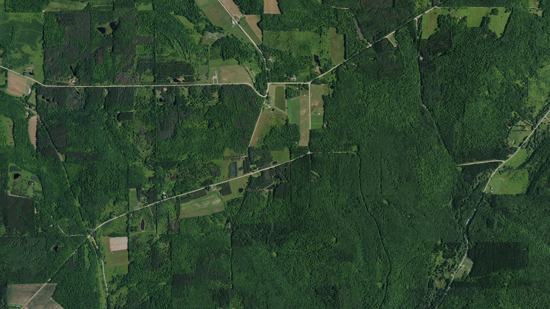 Aerial view of land around Ward, New York