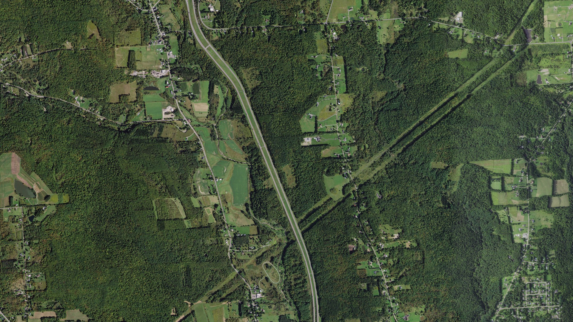 Aerial view of land around Chenango, New York