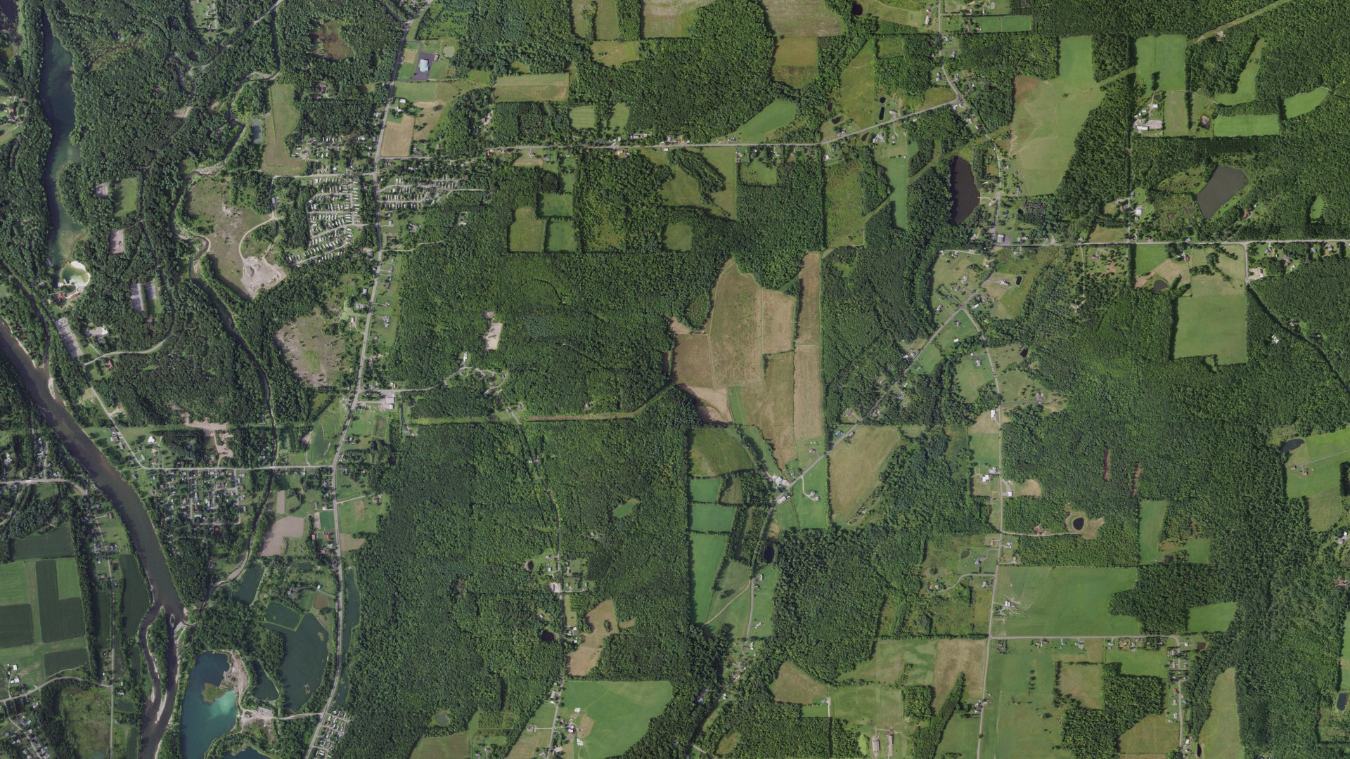 Aerial view of land around Fenton, New York