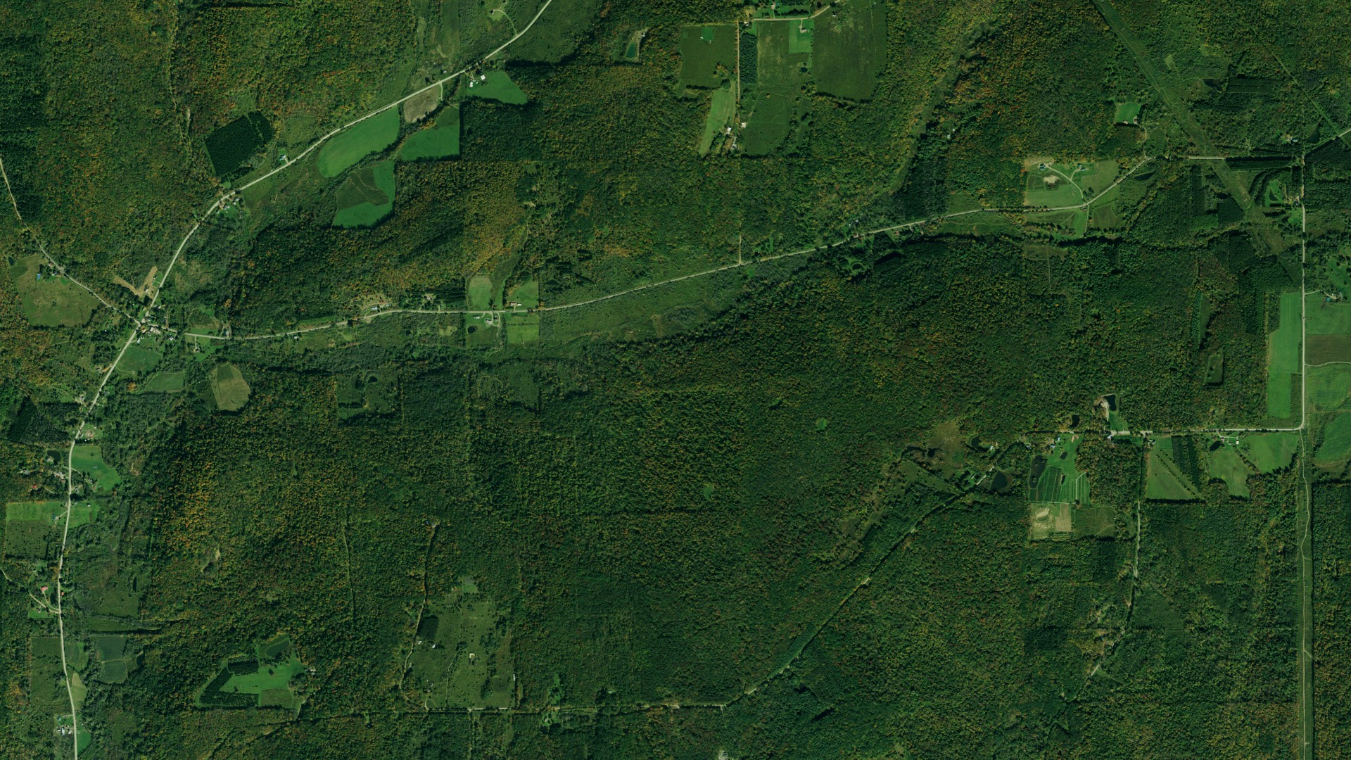 Aerial view of land around Humphrey, New York