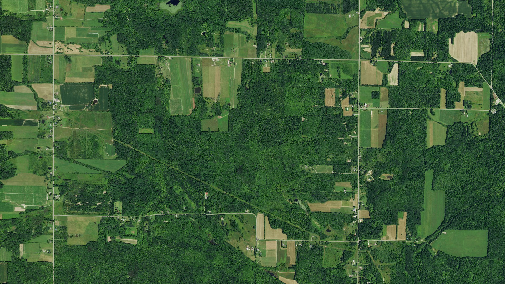 Aerial view of land around Perrysburg, New York