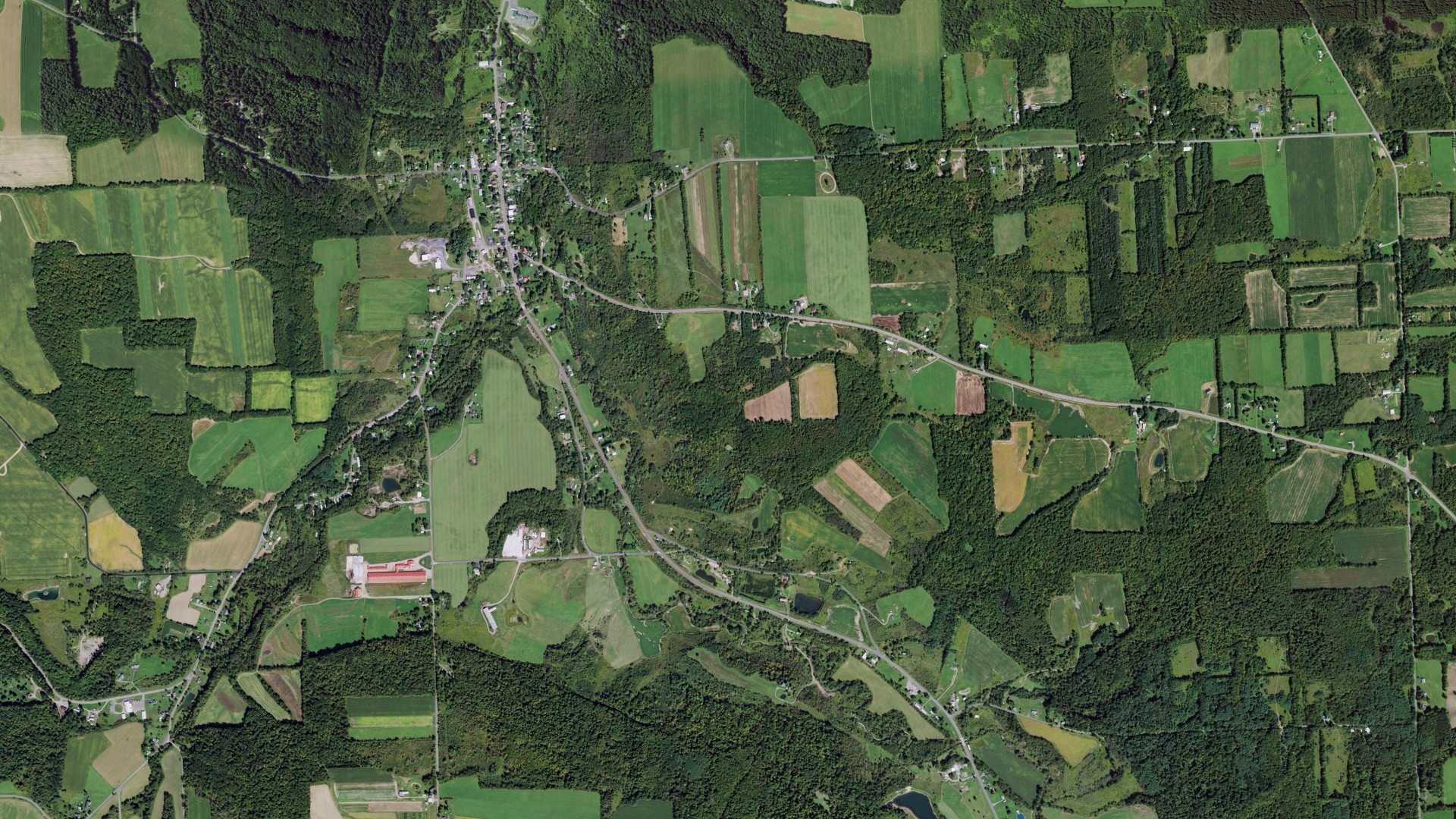 Aerial view of land around Locke, New York