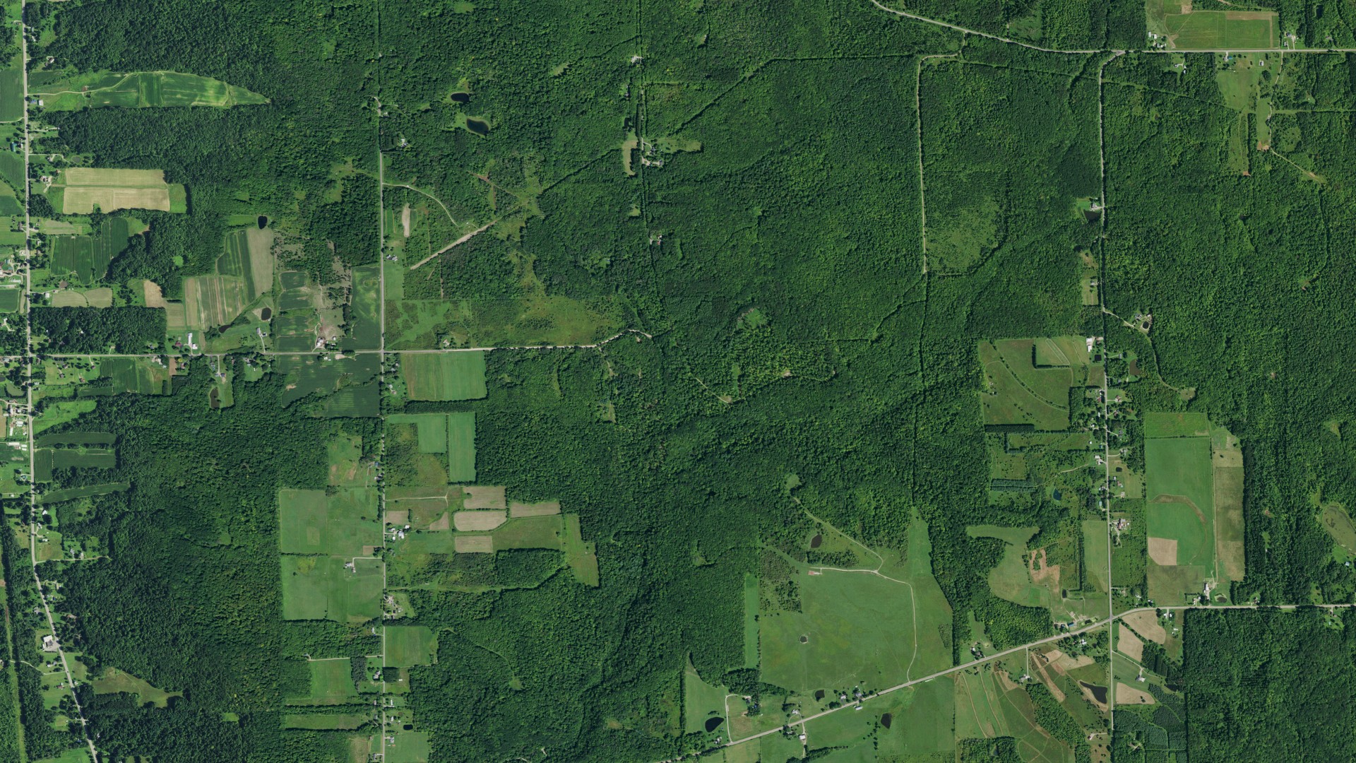 Aerial view of land around Gerry, New York