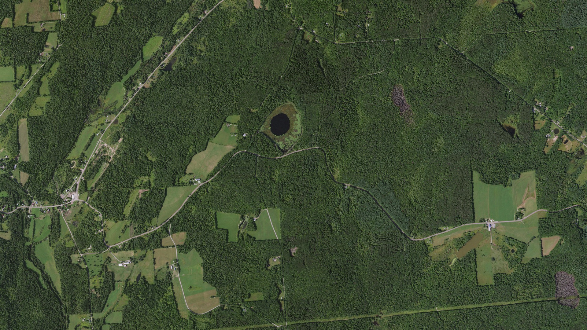 Aerial view of land around McDonough, New York