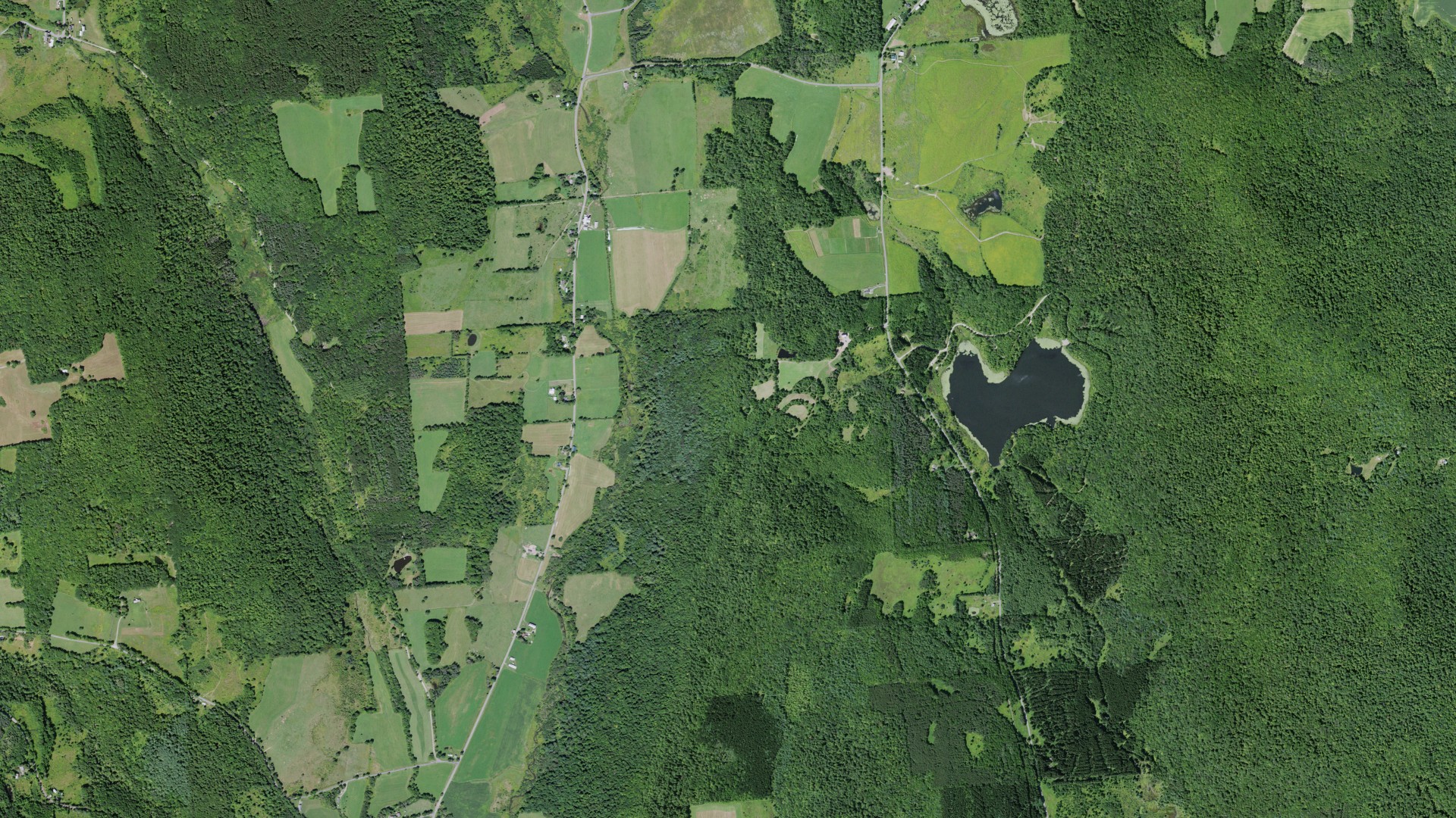 Aerial view of land around New Berlin, New York