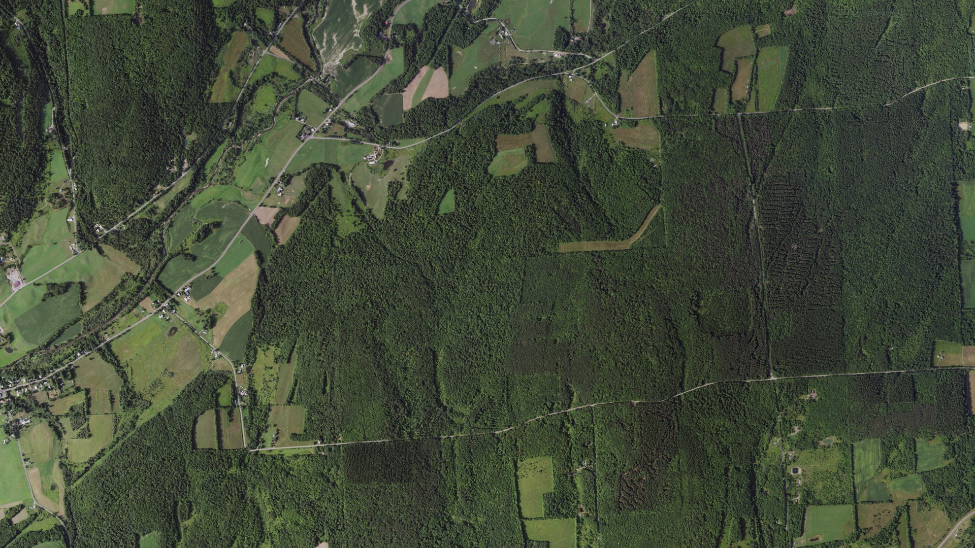 Aerial view of land around Pitcher, New York