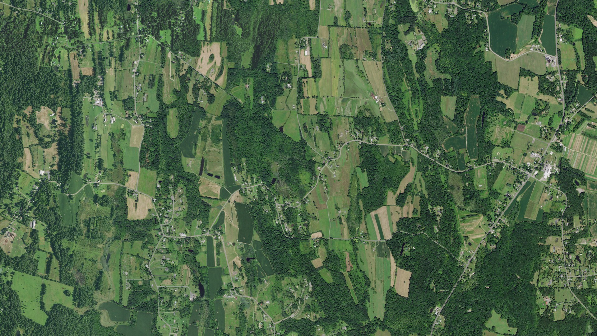 Aerial view of land around Clermont, New York