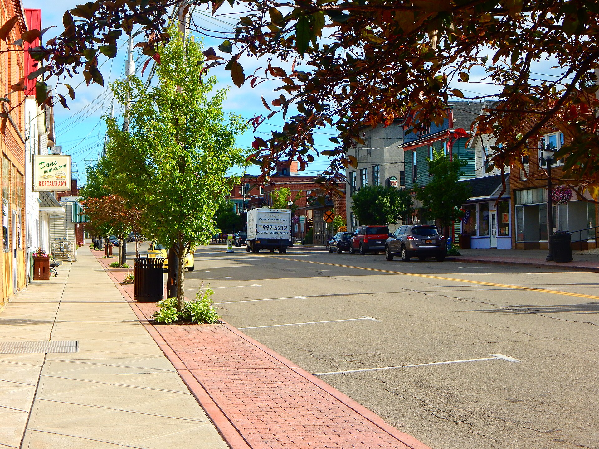 County Route 9 through Angola, New York.