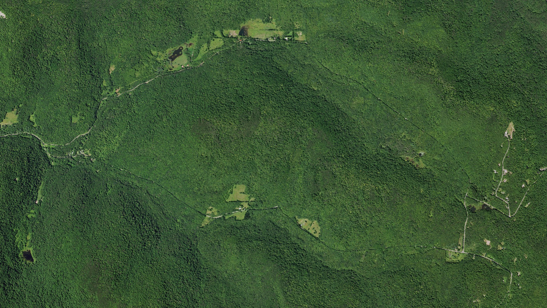 Aerial view of land around Colchester, New York