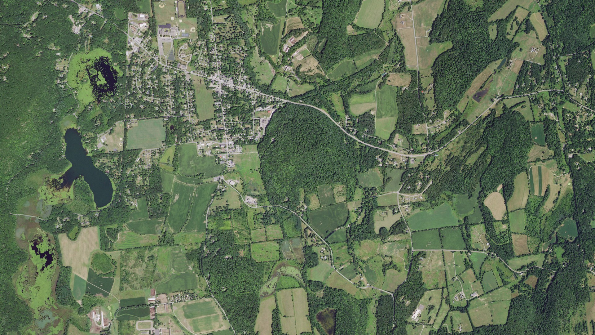 Aerial view of land around Pine Plains, New York