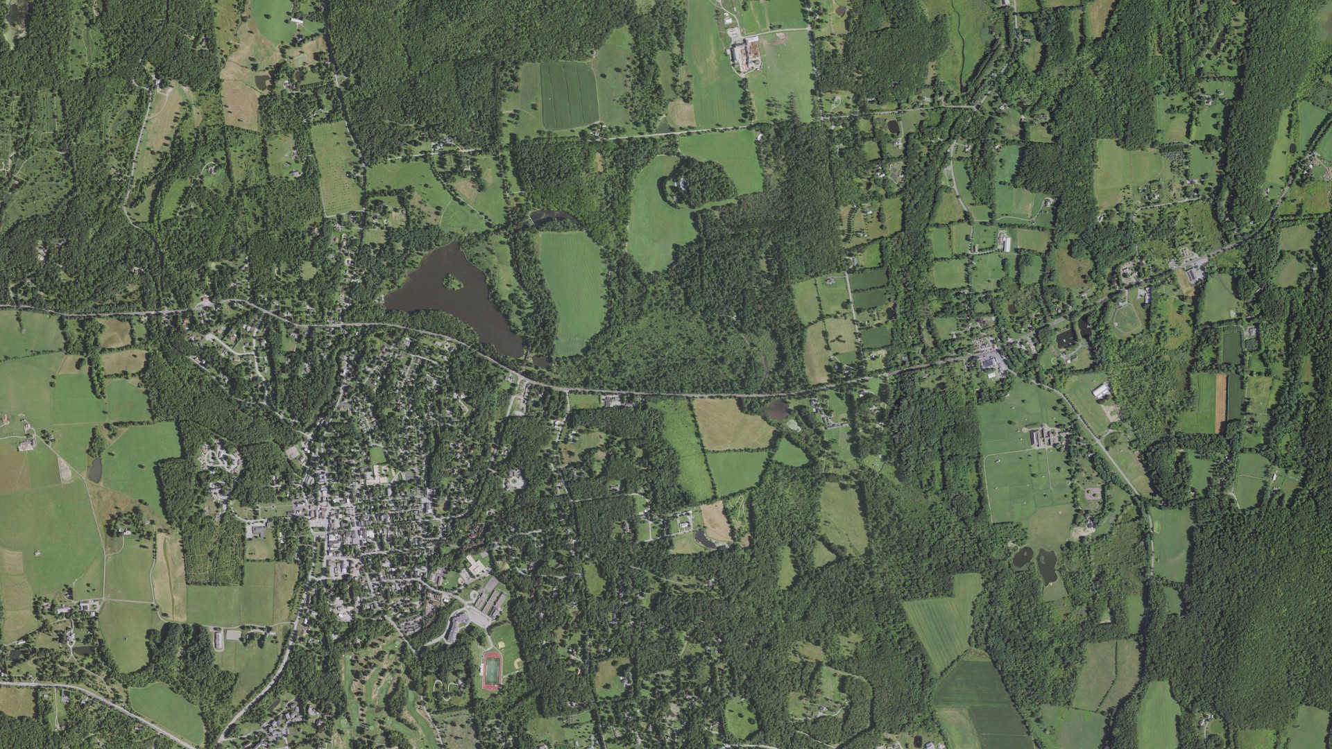 Aerial view of land around Washington, New York