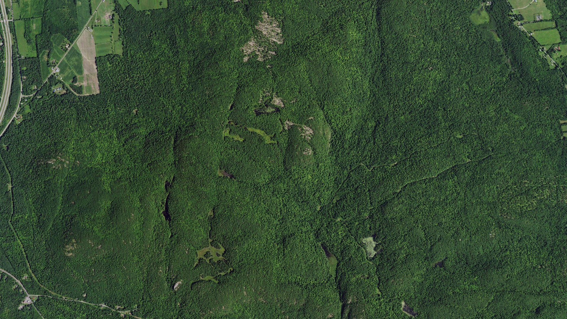 Aerial view of land around Chesterfield, New York