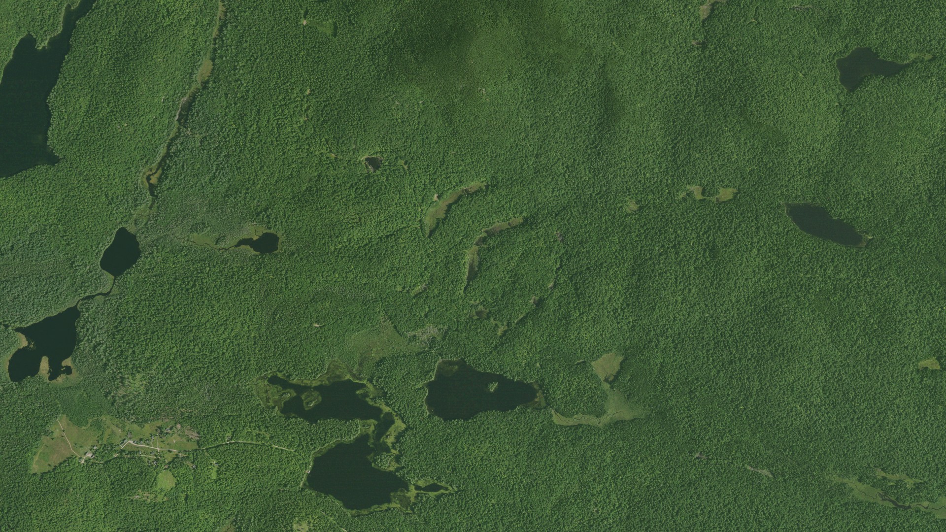 Aerial view of land around Minerva, New York