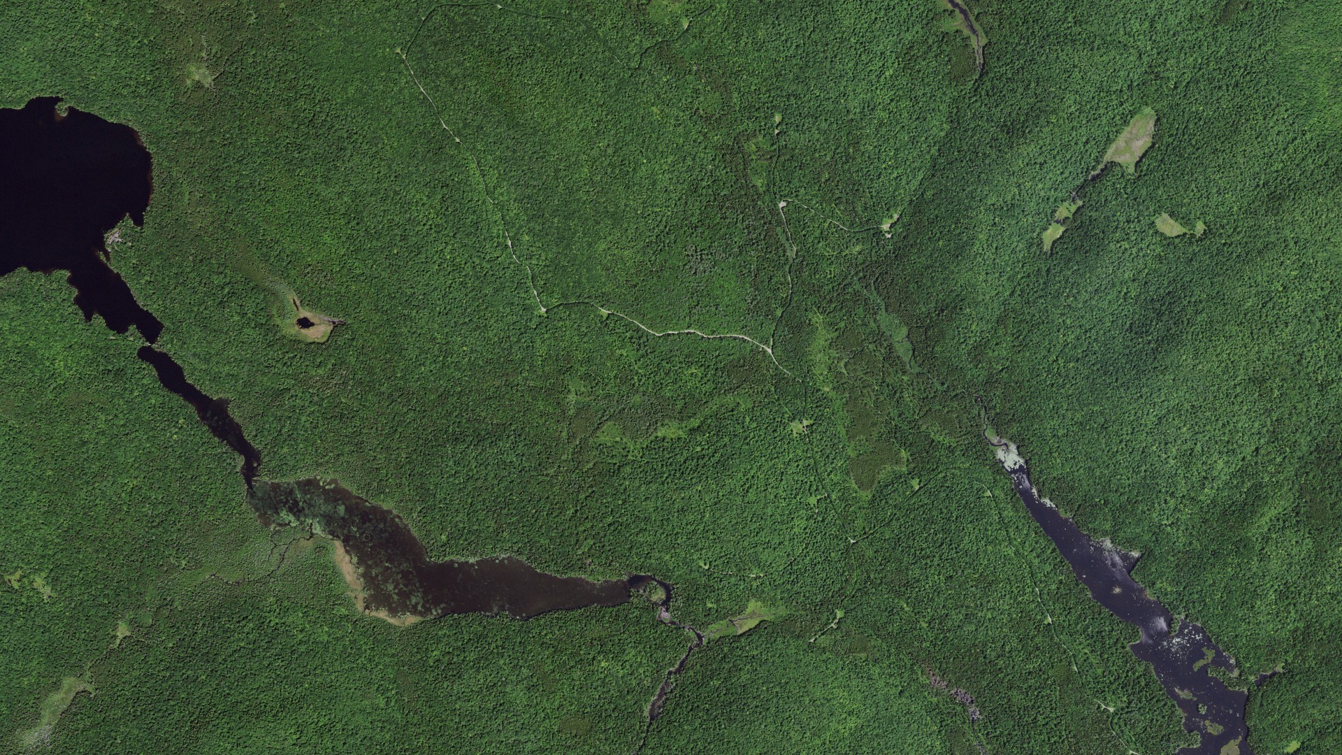 Aerial view of land around Newcomb, New York