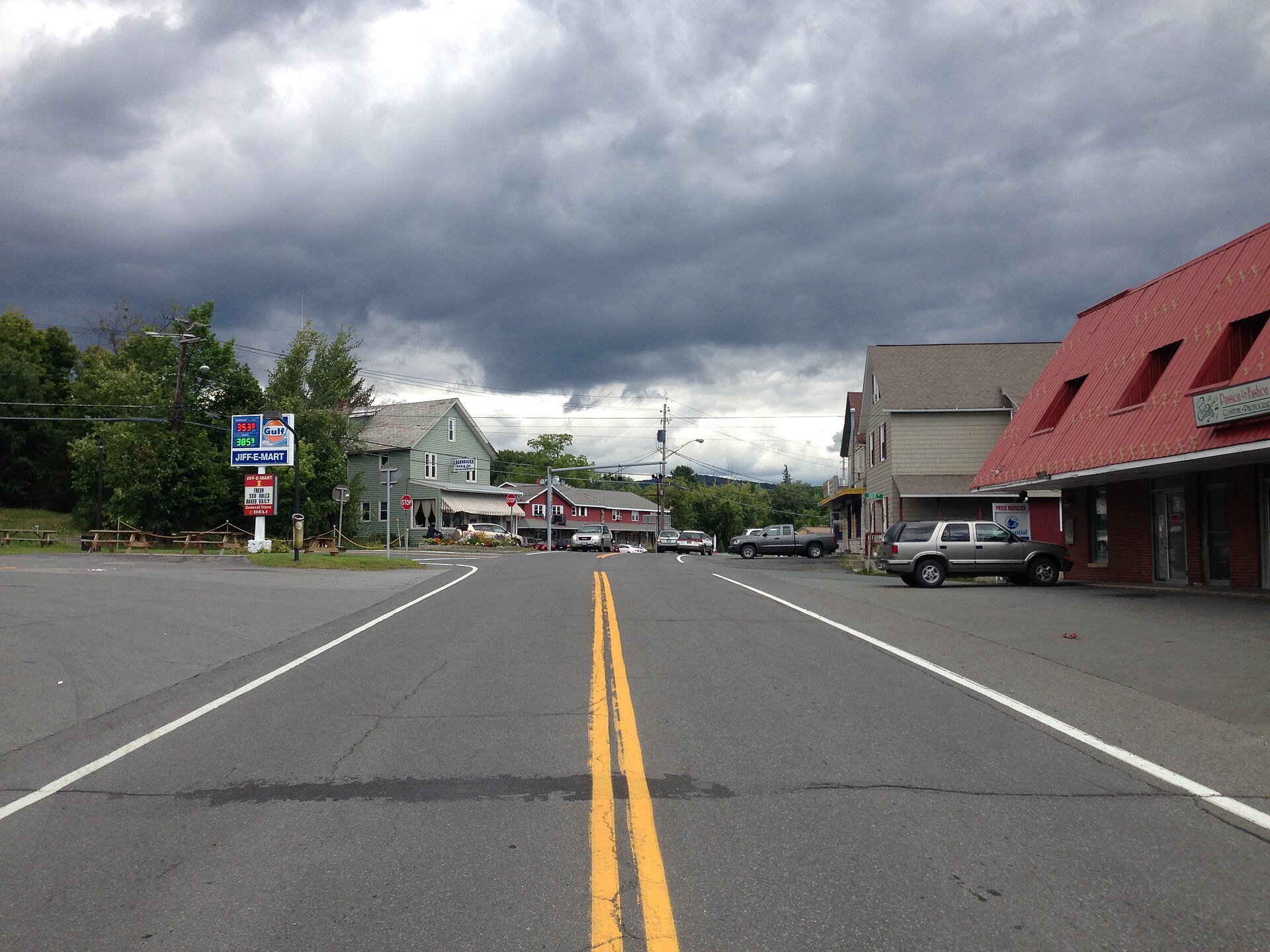 View east along West Sand Lake Road (New York State Route 43) in the Averill Park section of Sand Lake, New York