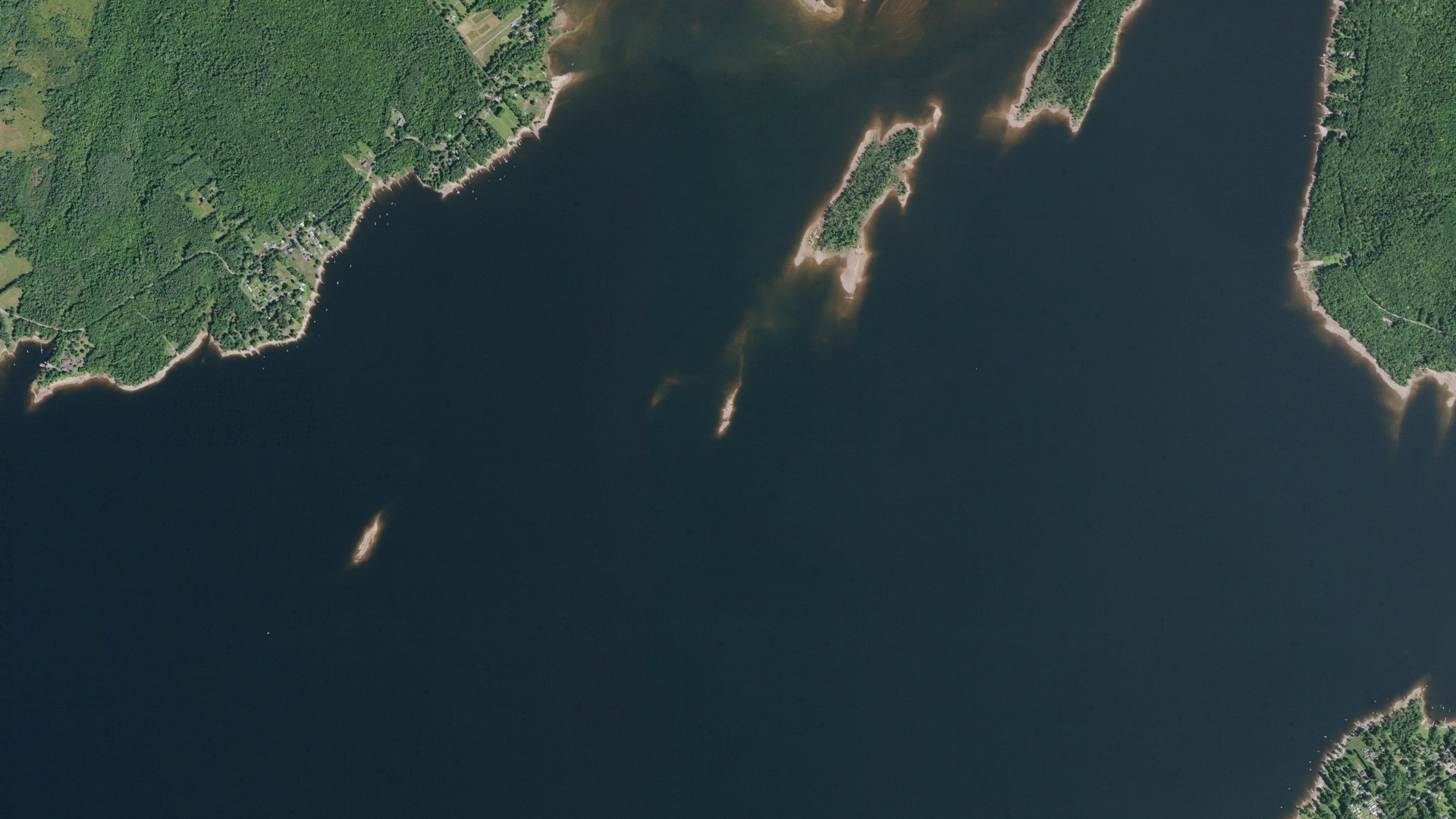 Aerial view of land around Northampton, New York