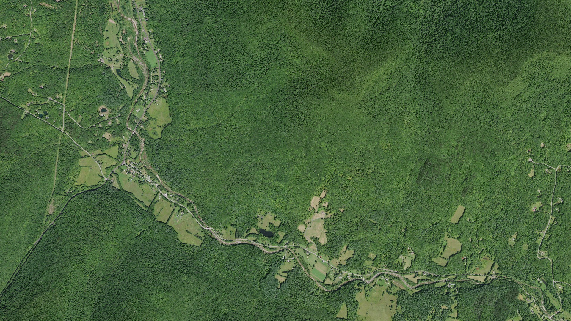 Aerial view of land around Lexington, New York