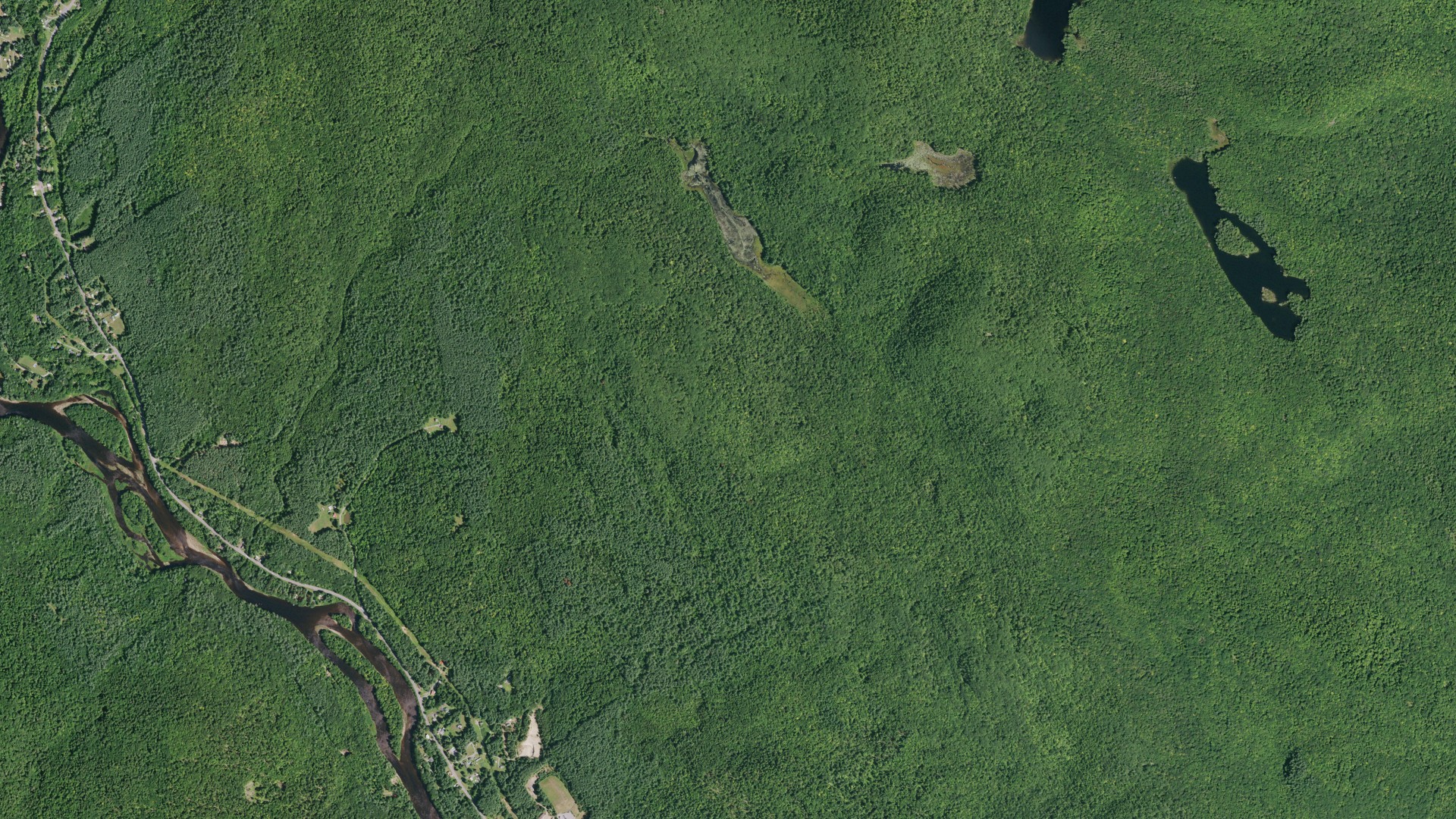 Aerial view of land around Hope, New York