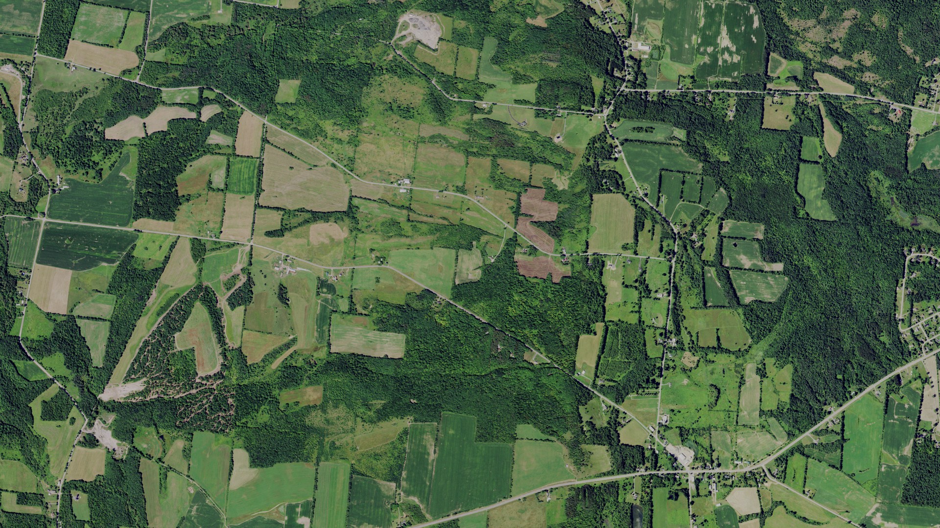Aerial view of land around Champion, New York