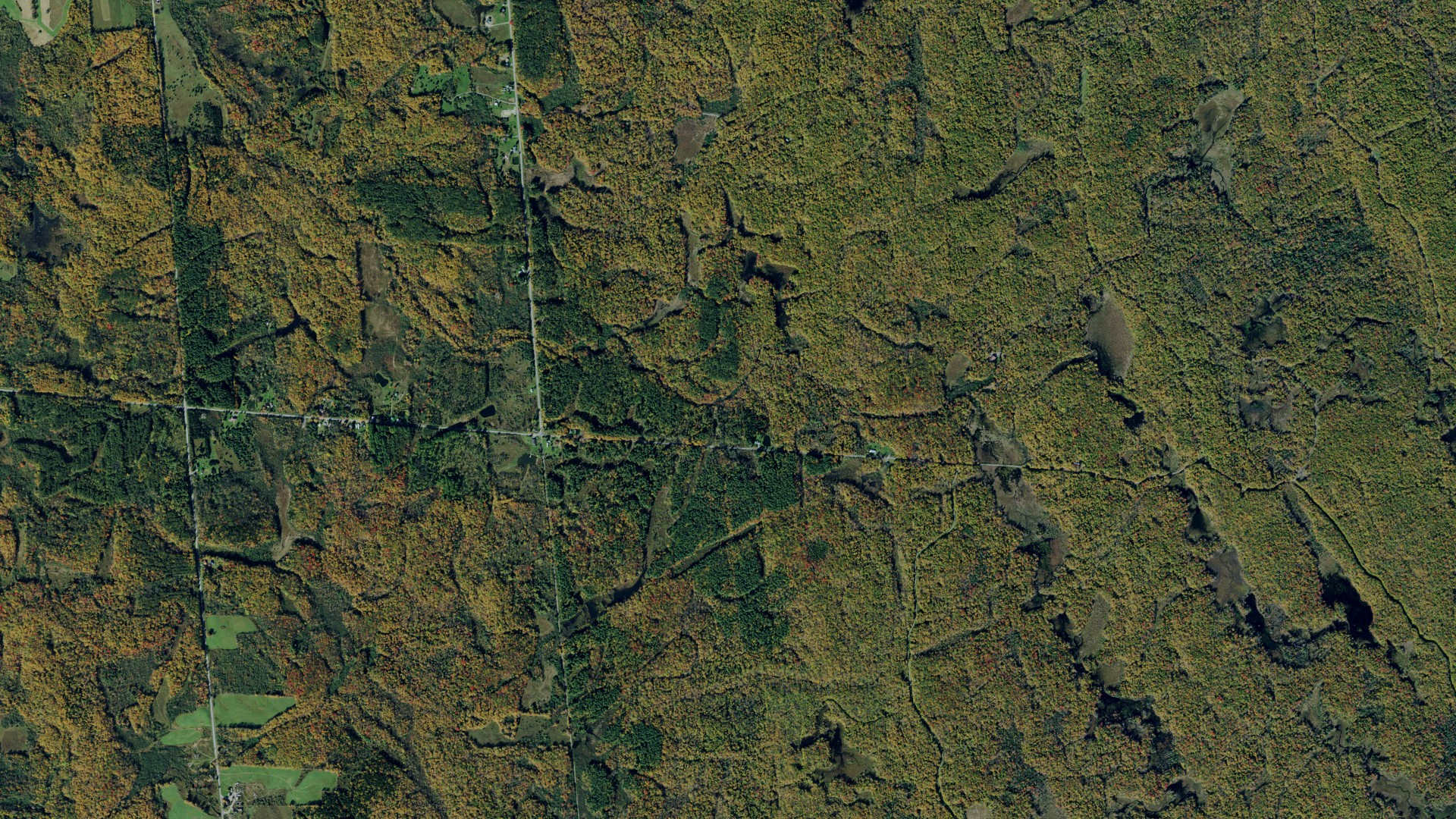 Aerial view of land around Worth, New York
