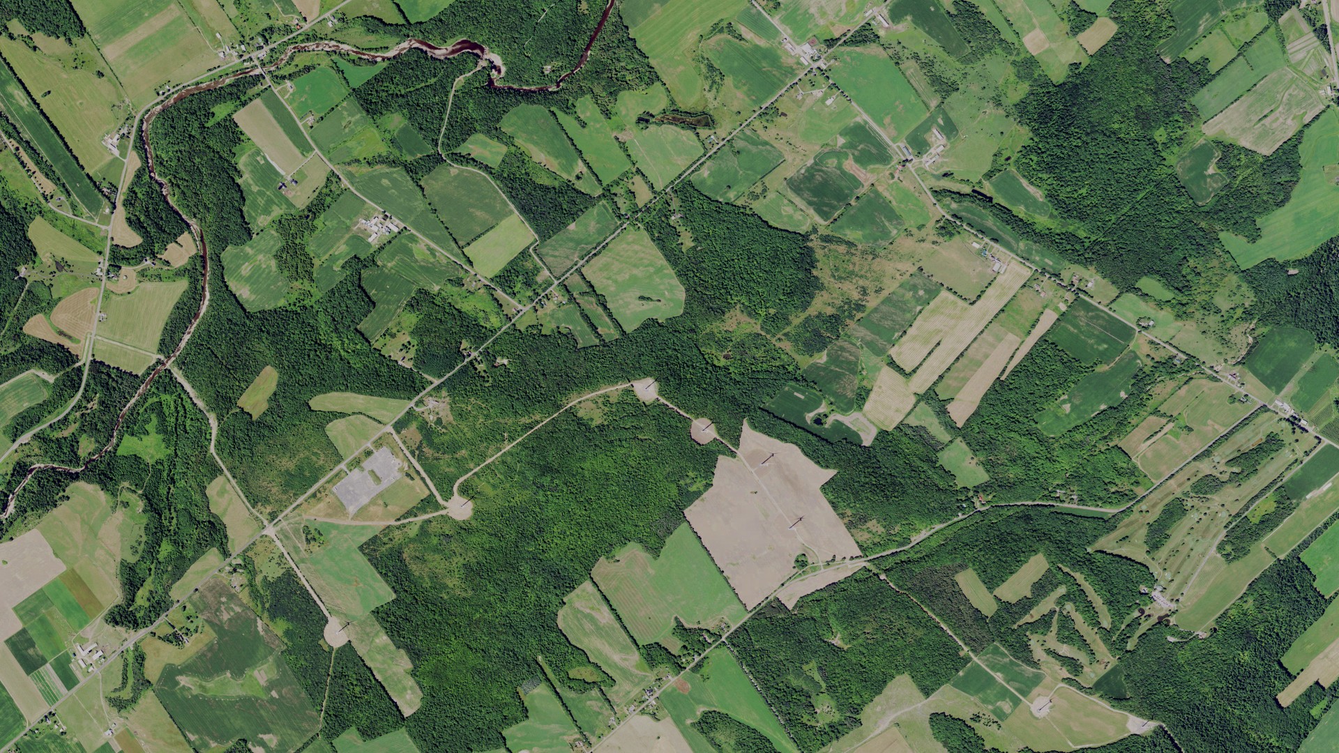 Aerial view of land around Denmark, New York