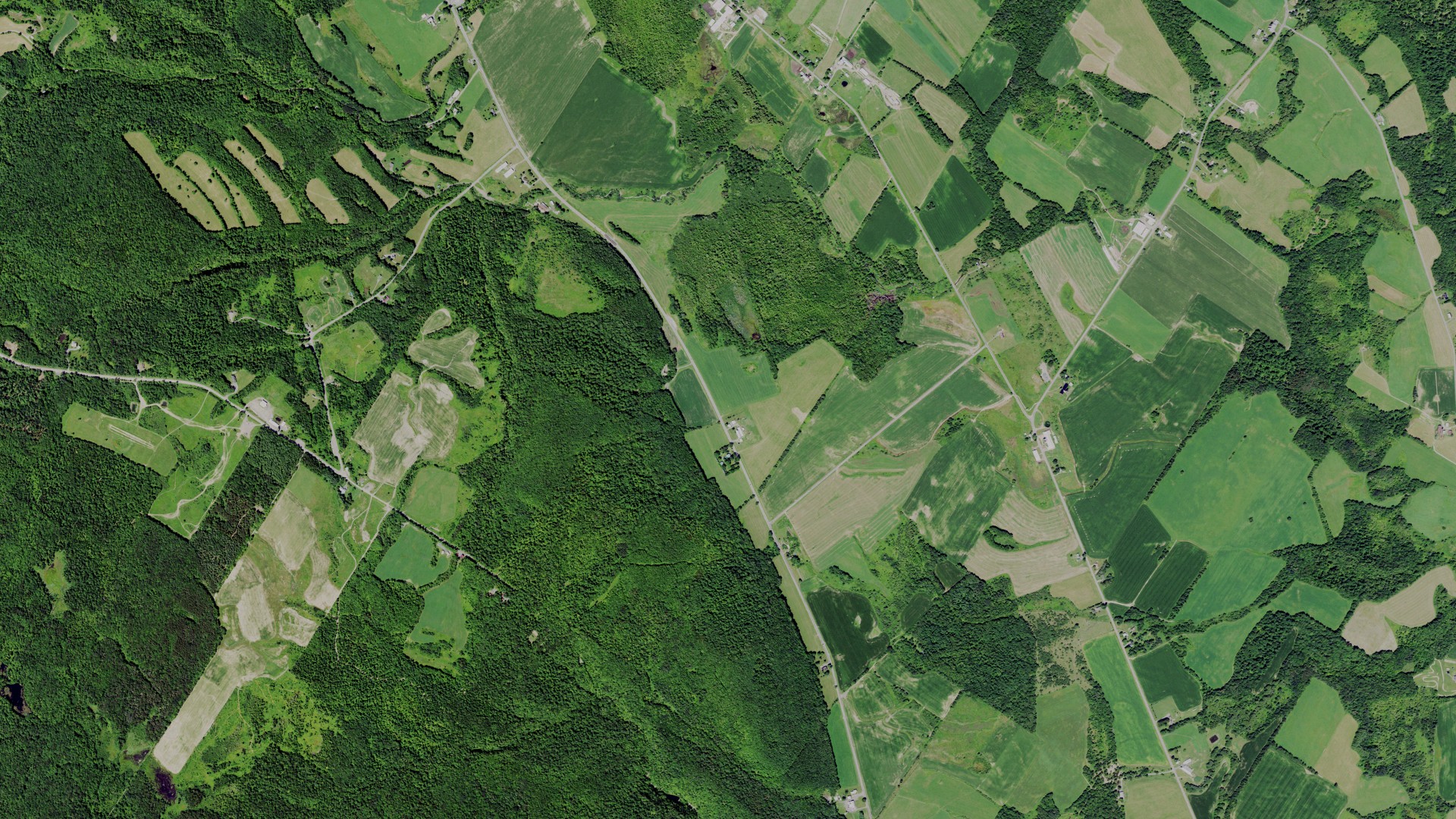 Aerial view of land around Turin, New York
