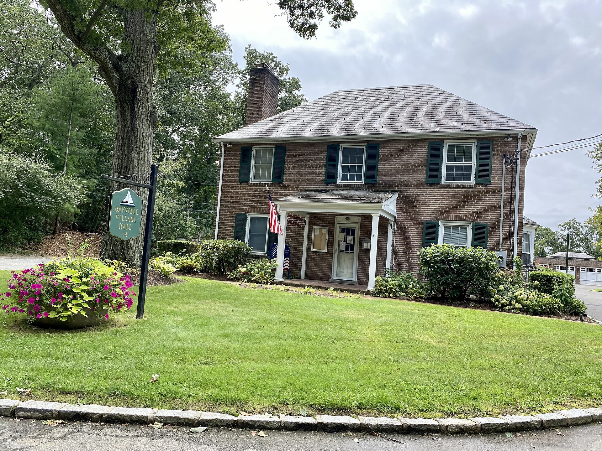 The Bayville Village Hall, Library, and Museum in Bayville, Long Island, New York on August 29, 2021.