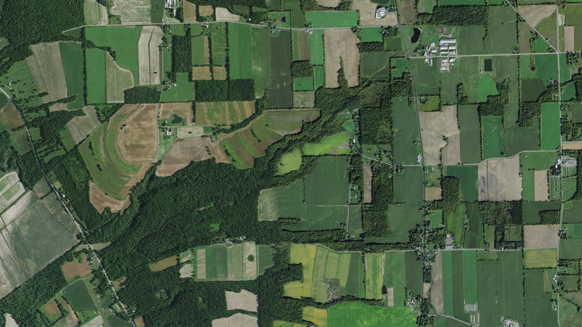 Aerial view of land around Groveland, New York