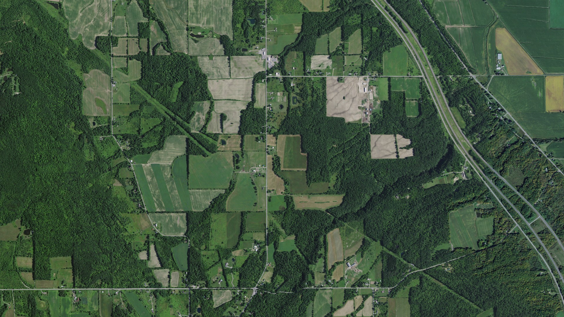 Aerial view of land around West Sparta, New York