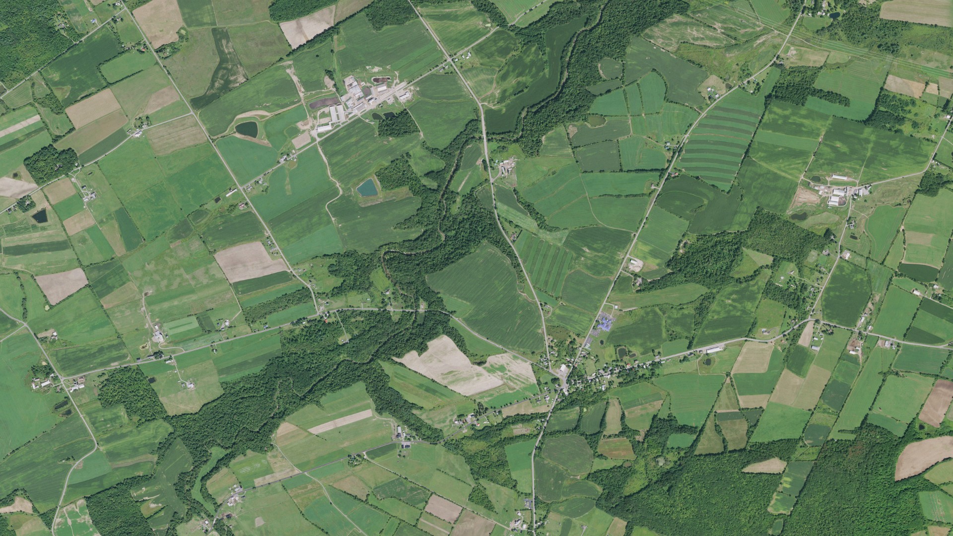 Aerial view of land around Glen, New York